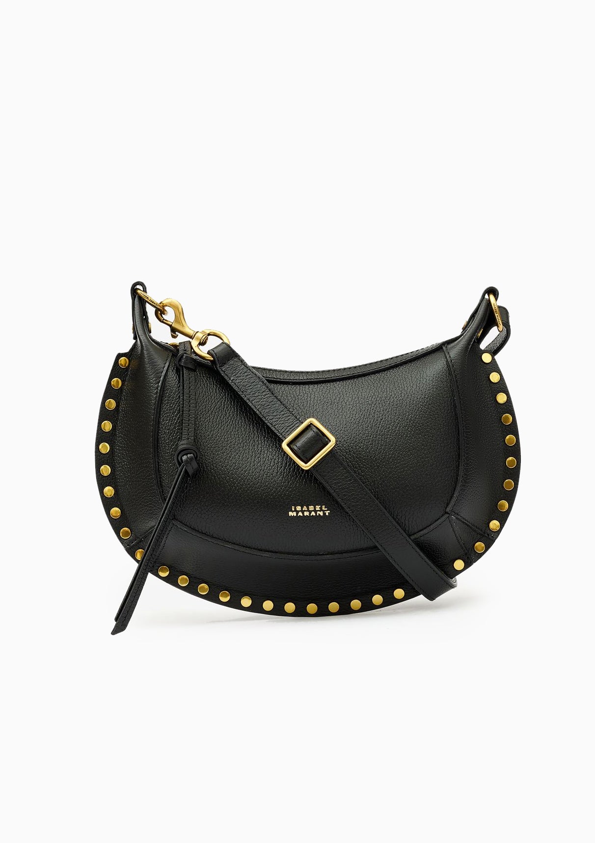 Isabel Marant Étoile Oskan Moon Grained Leather Bag, Black