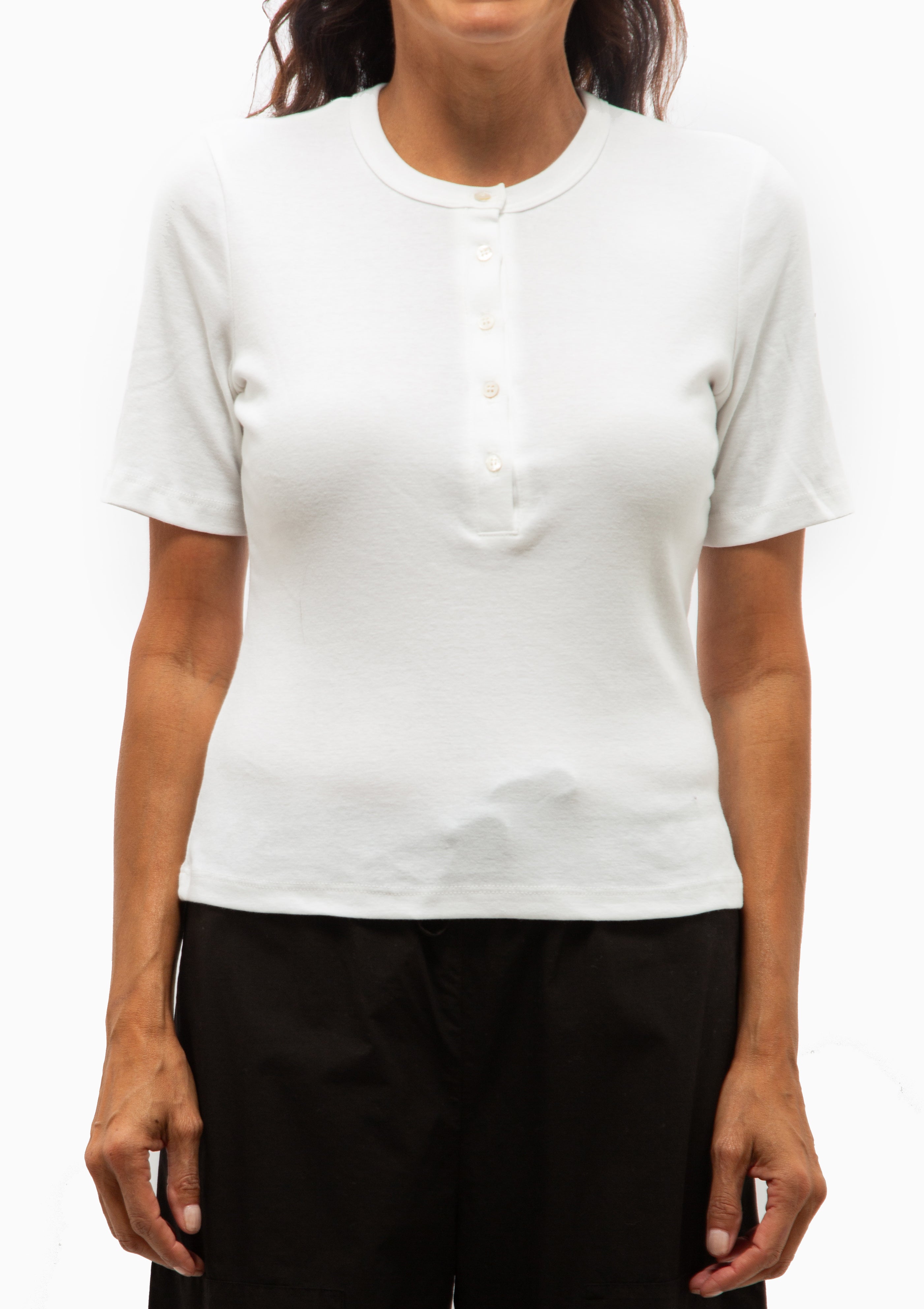 Nando Short Sleeve Henley | White