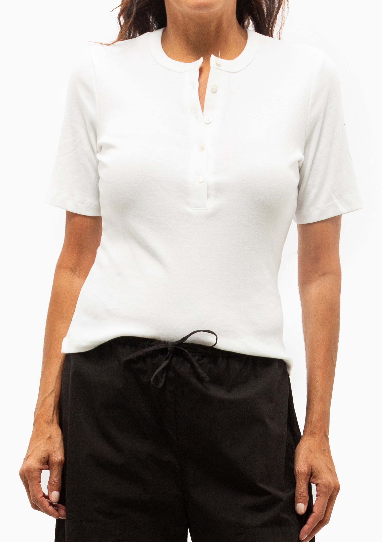 Nando Short Sleeve Henley | White