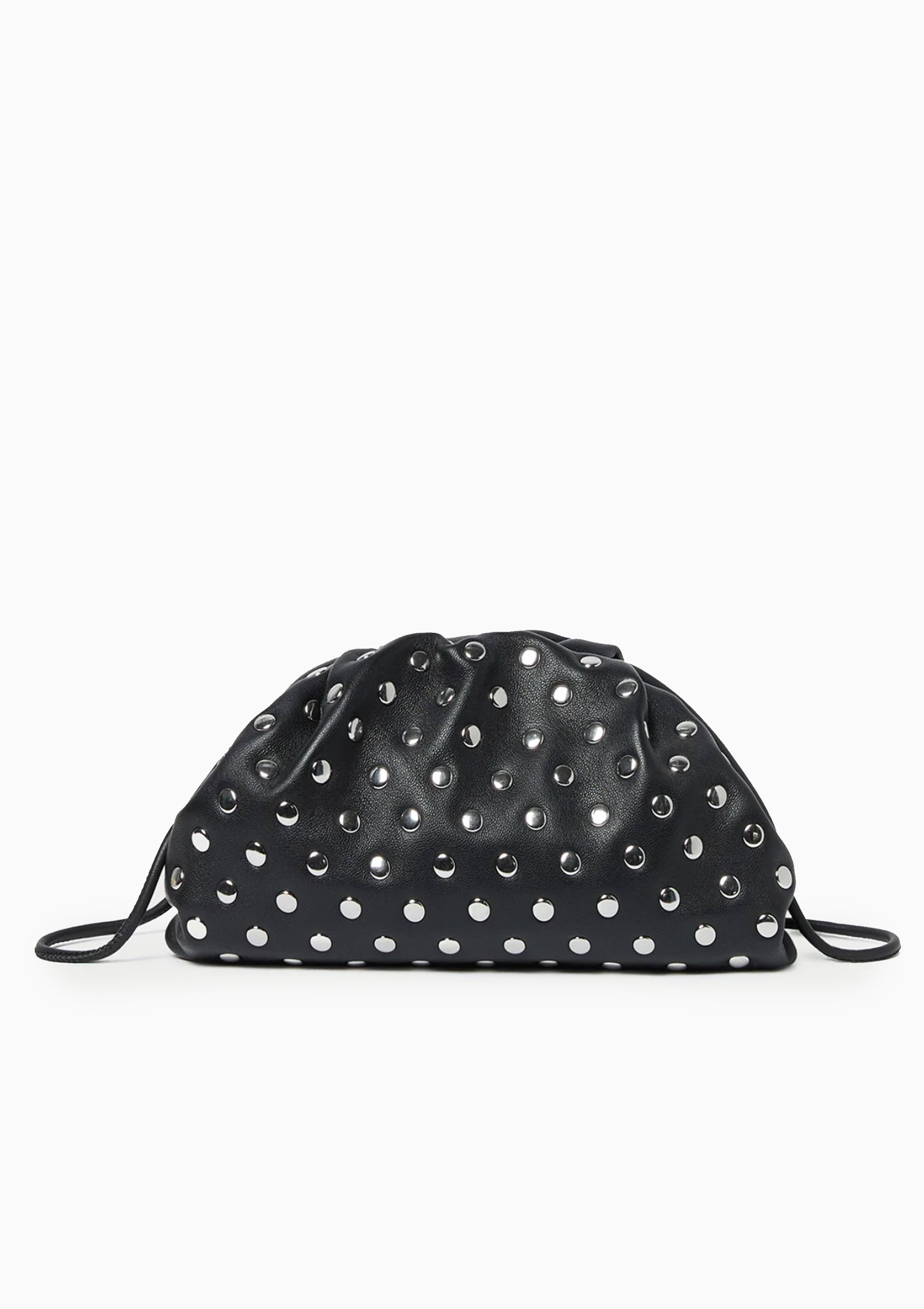 Bailey Dome Clutch | Black/Silver