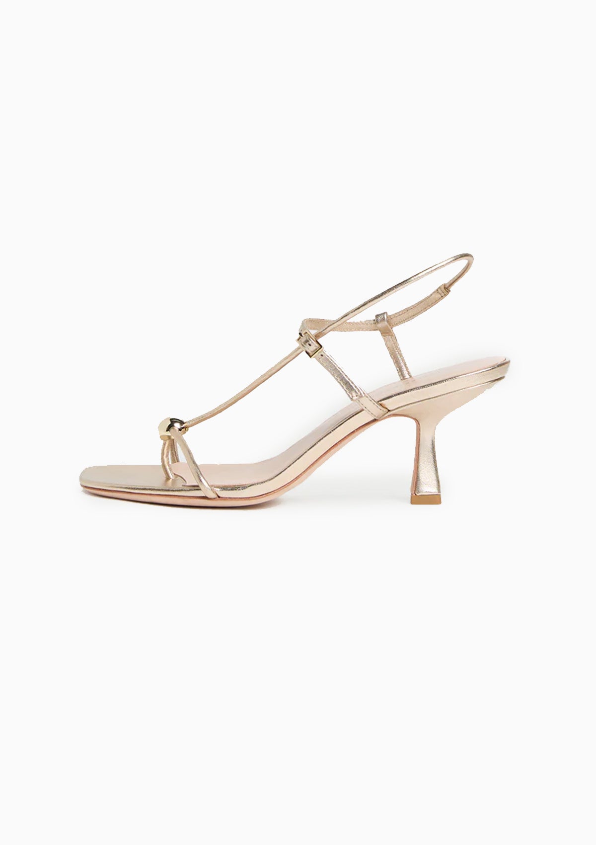 Triana Mid Heel Sandal | Champagne