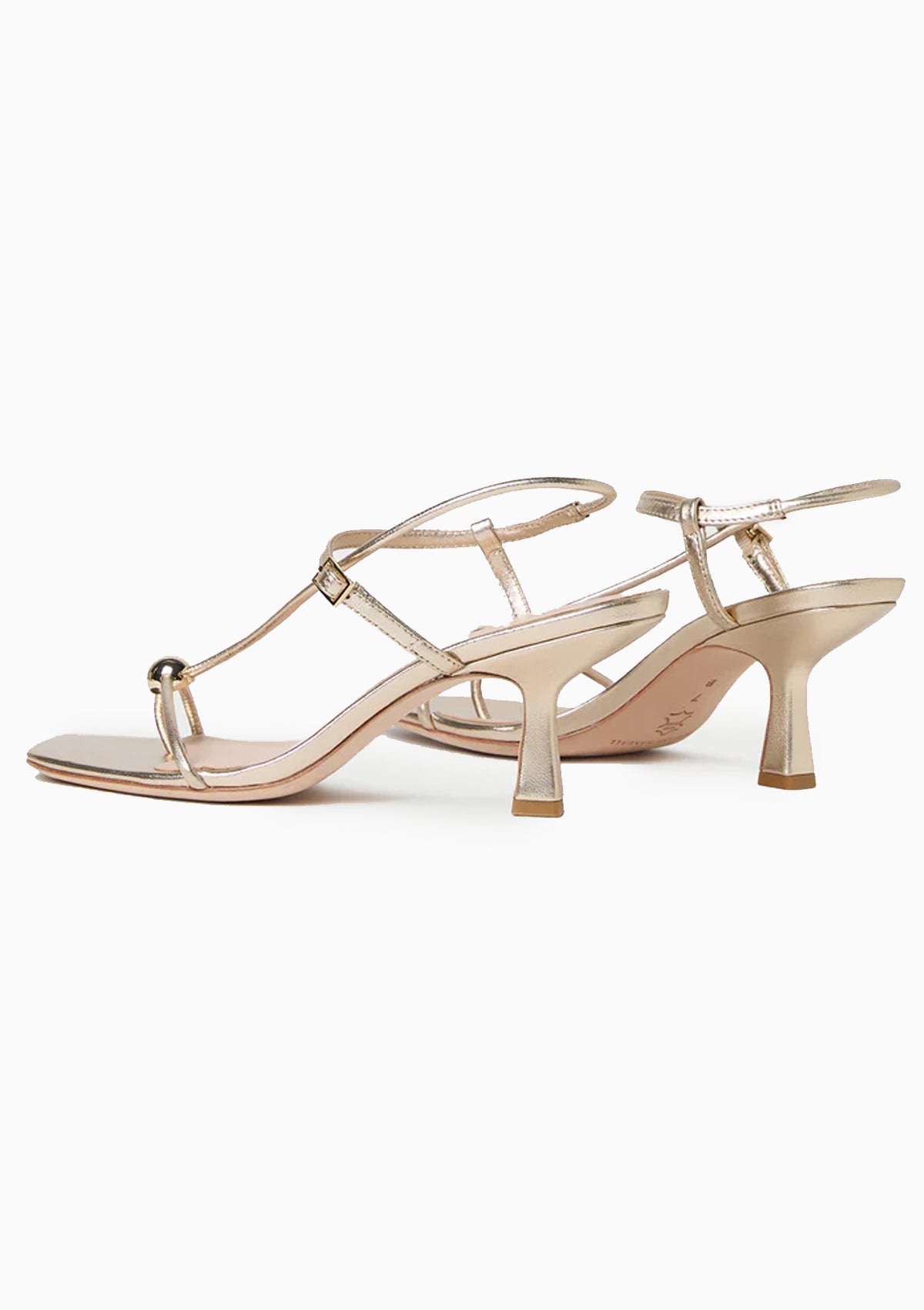 Triana Mid Heel Sandal | Champagne