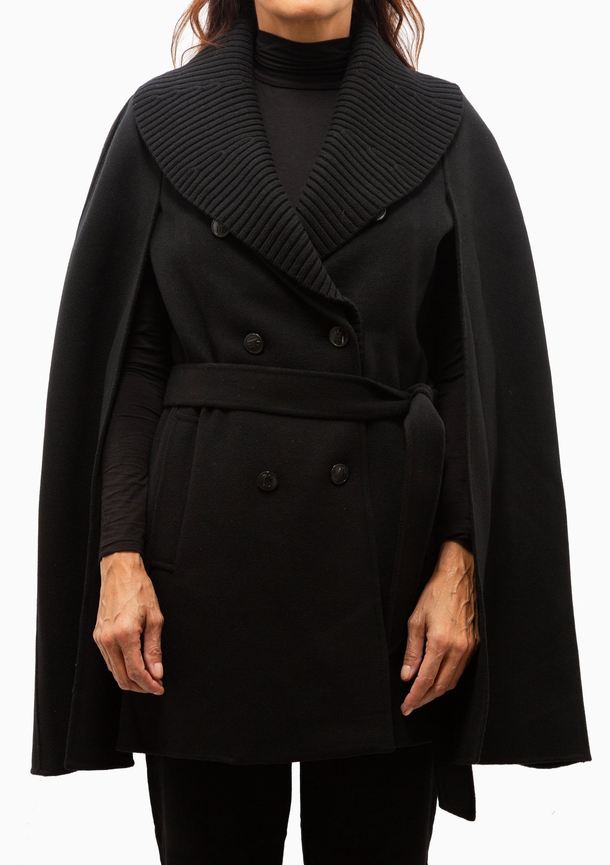 Susie Wool Cape | Black
