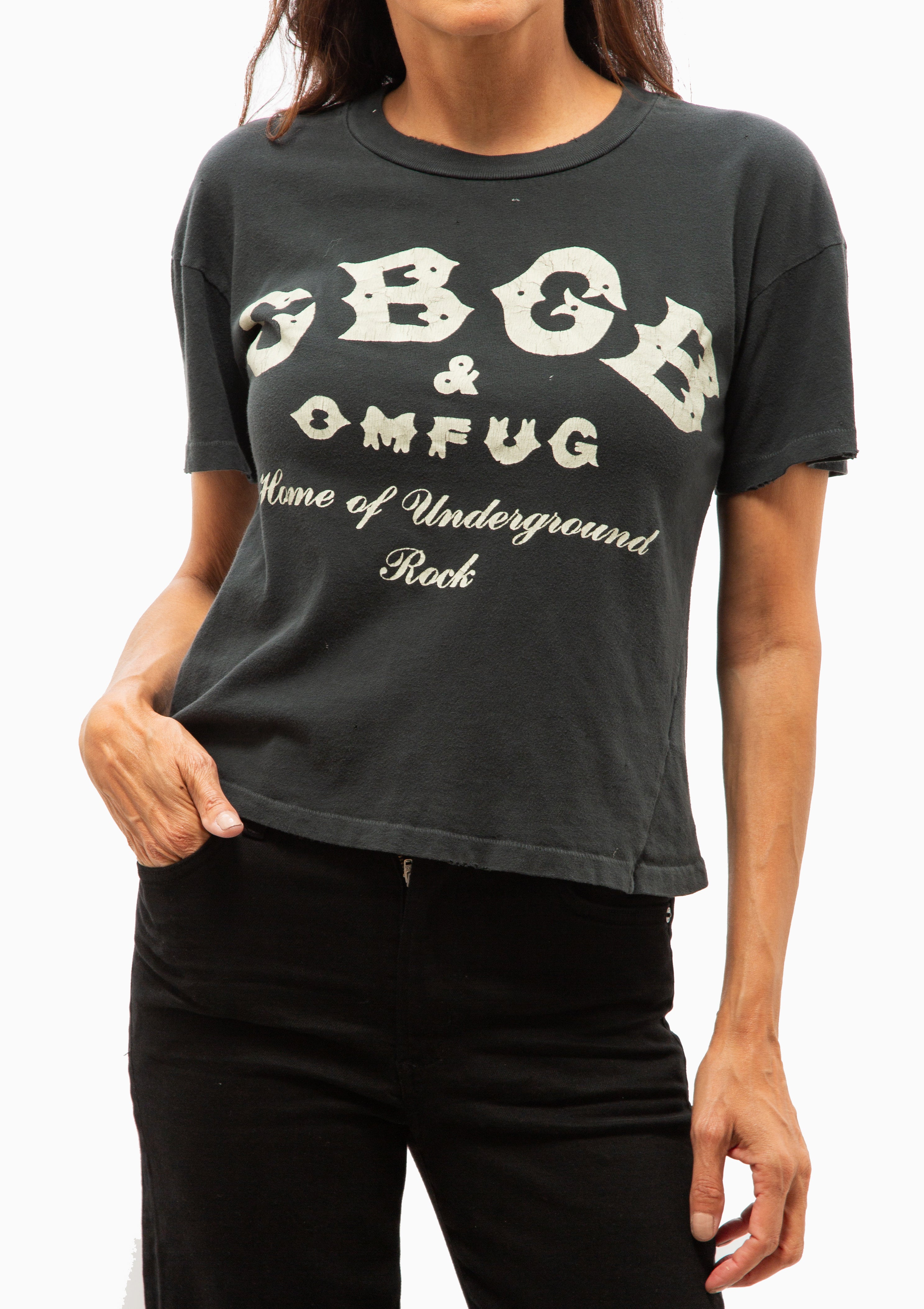 CBGB Crop Tee | Coal Pigment