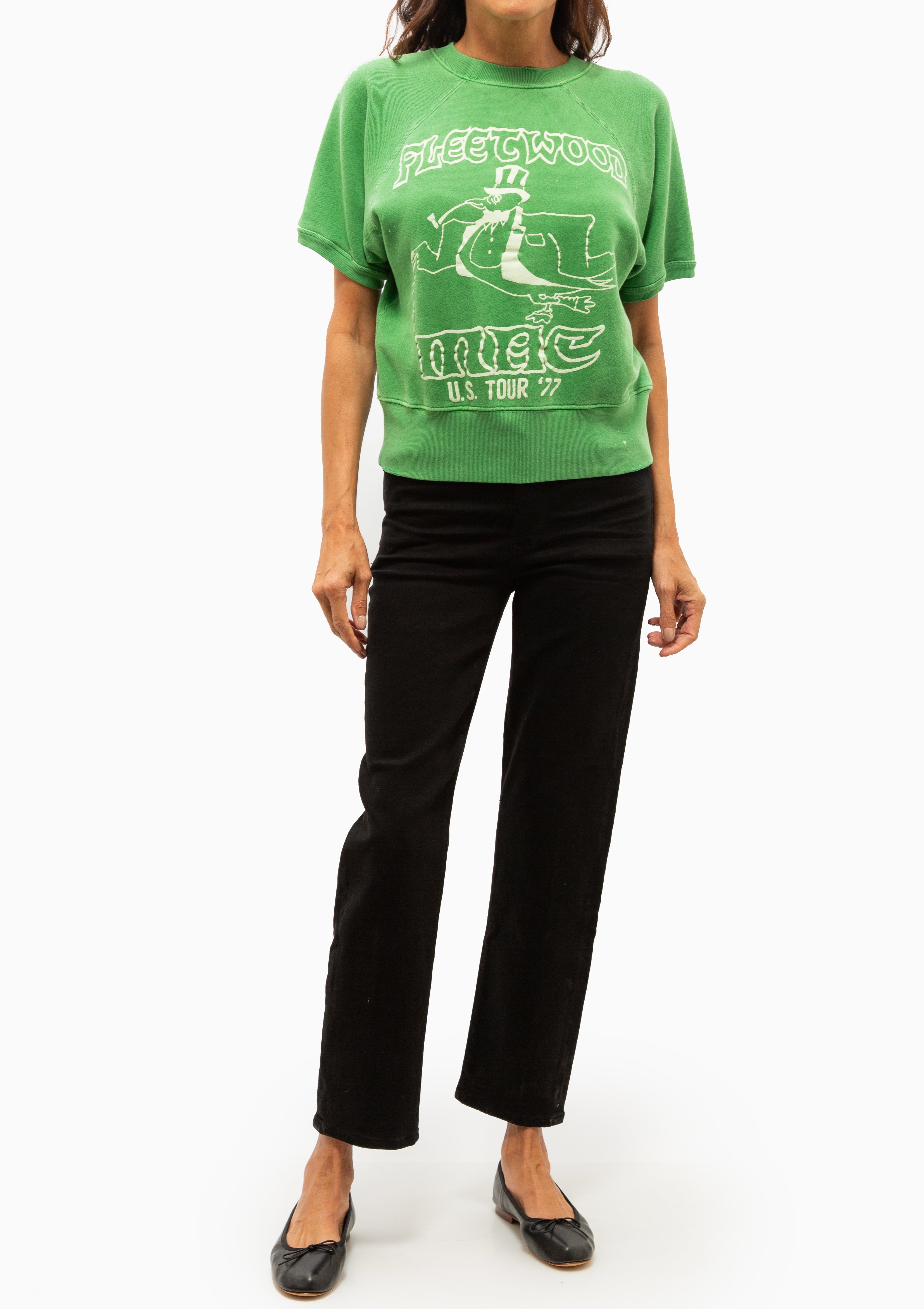 Fleetwood Mac Short Sleeve Sweatshirt | Leaf Green
