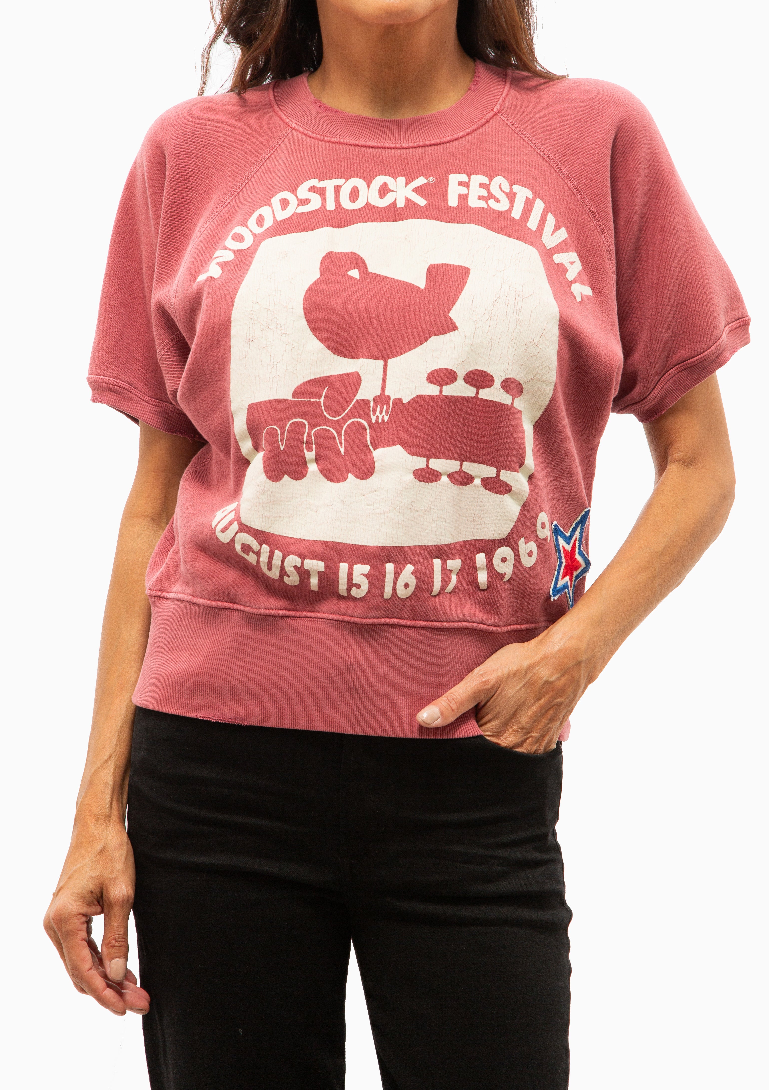 Woodstock Short Sleeve Sweatshirt | Wine