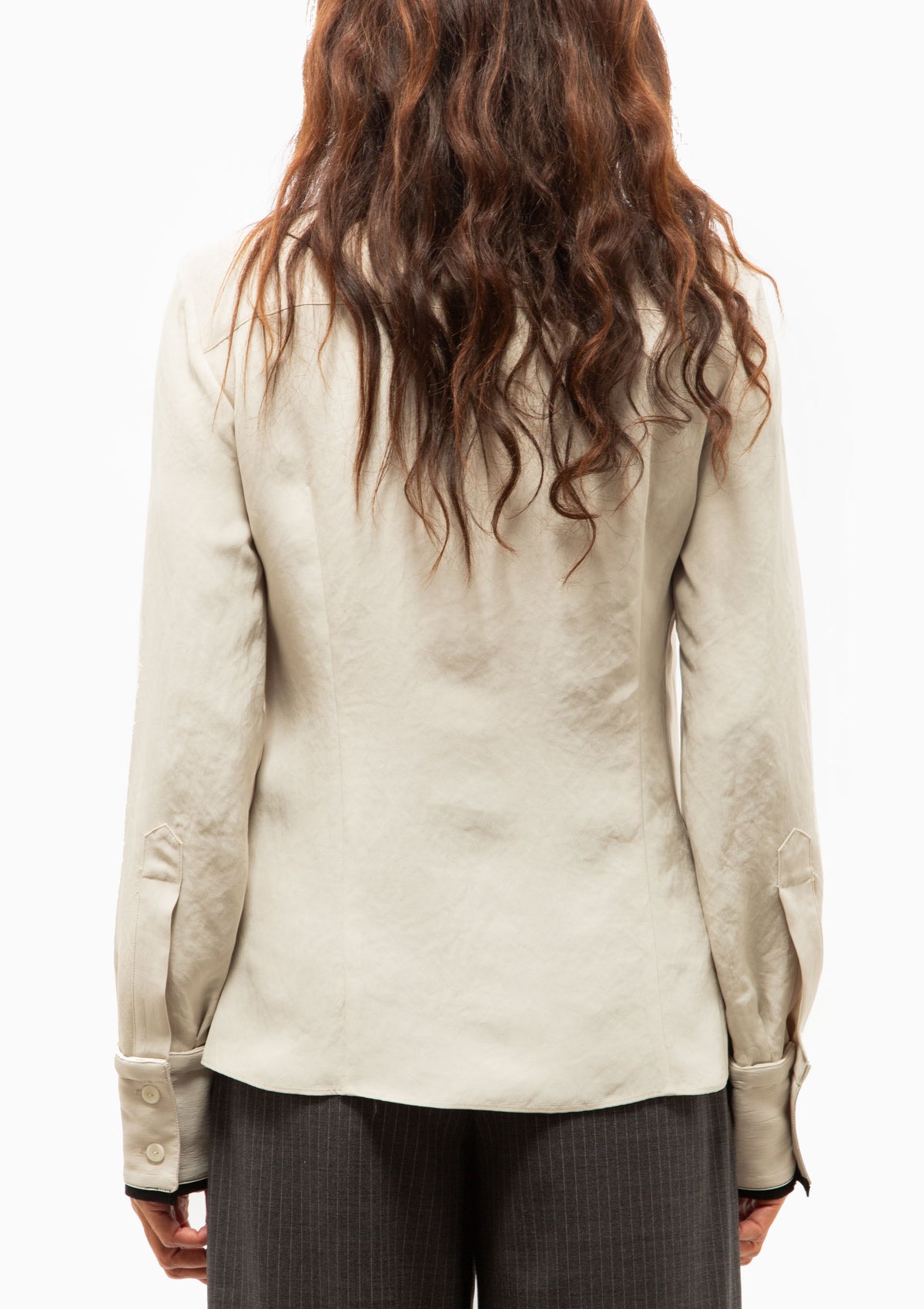 Covered Placket Slim Shirt | Champagne