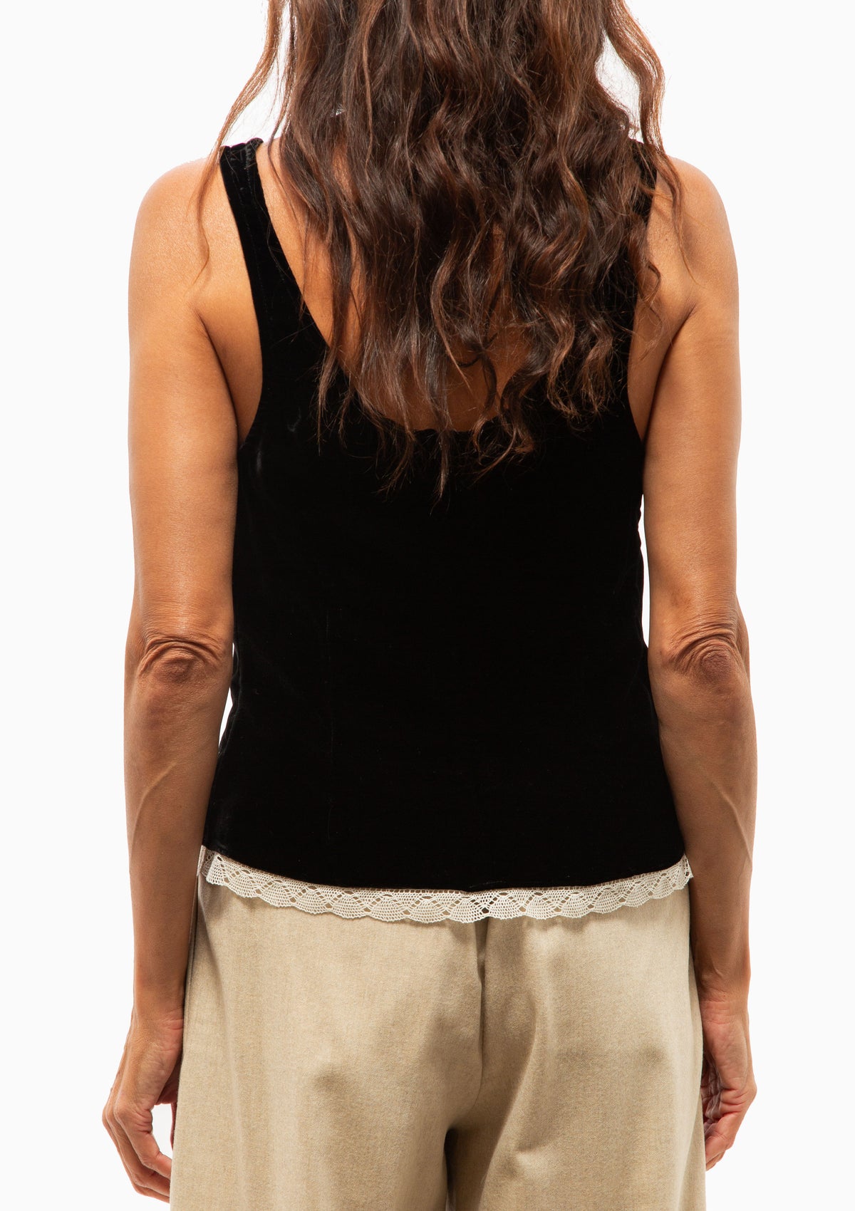 Lace Edge Scoop Cami | Black