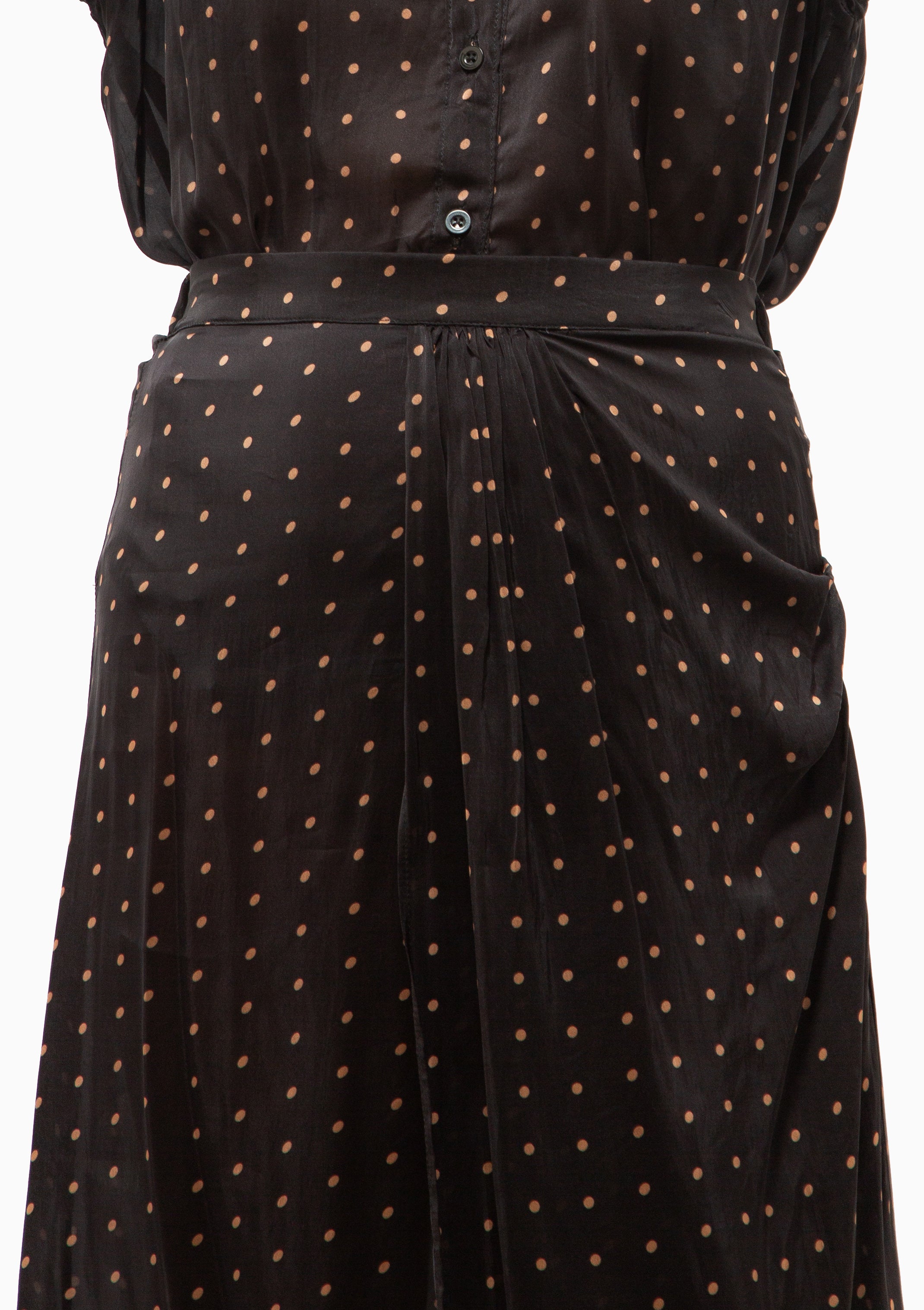Capucine Skirt | Petite Polka Dot Black & Tan