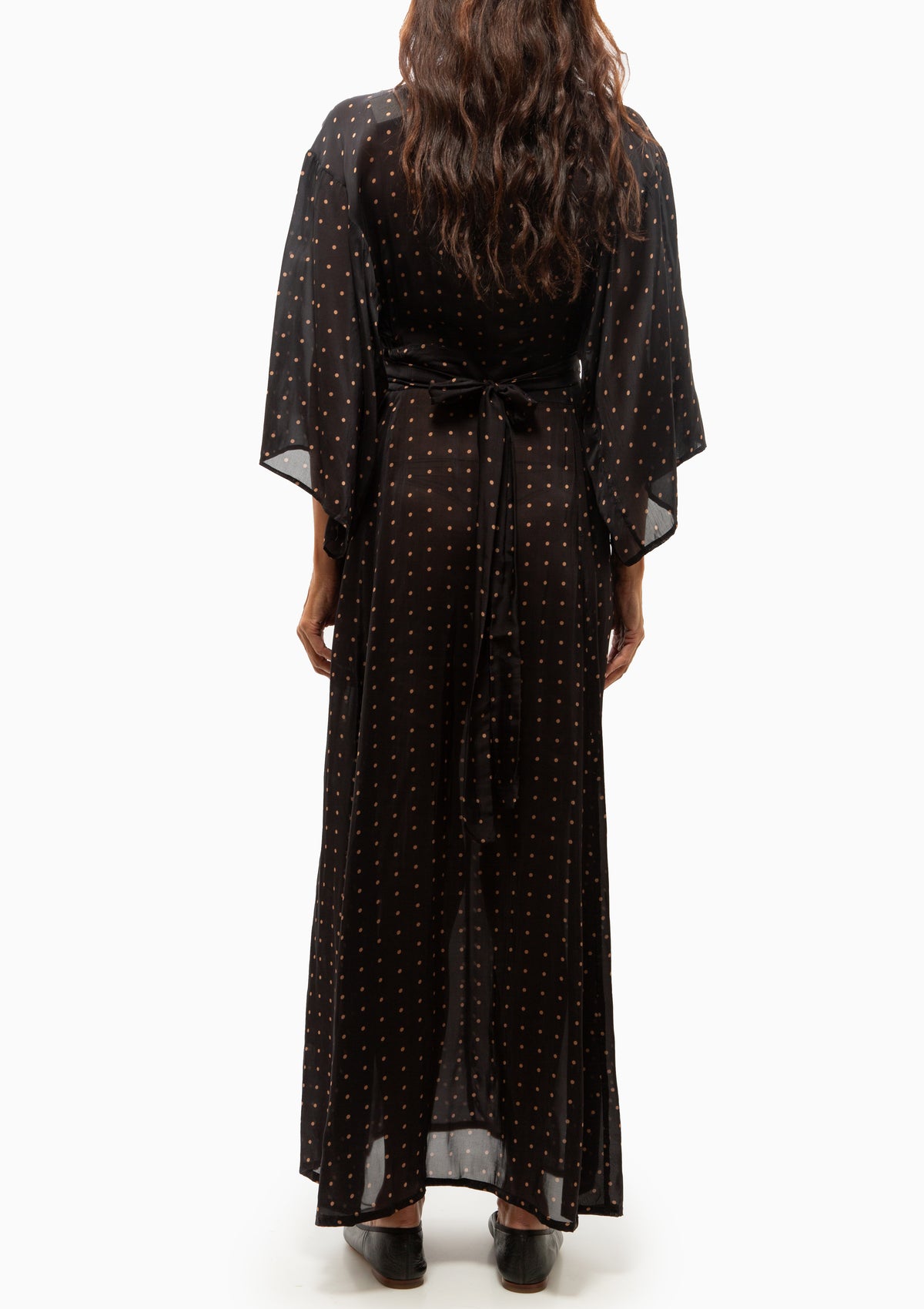 Sarah Dress | Petite Polka Dot Black & Tan