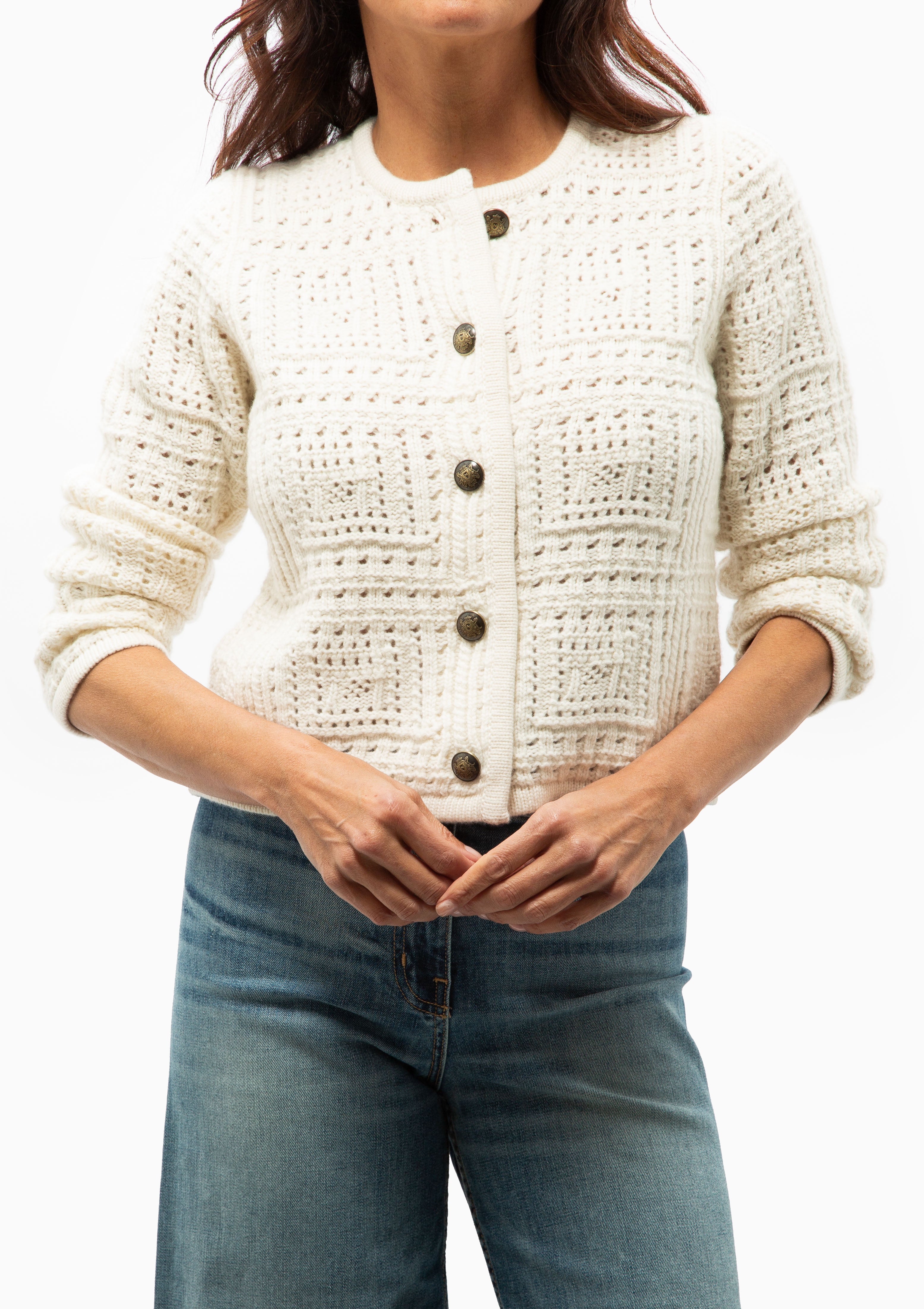 Nili Lotan Harry Sweater in off white available at Diani.