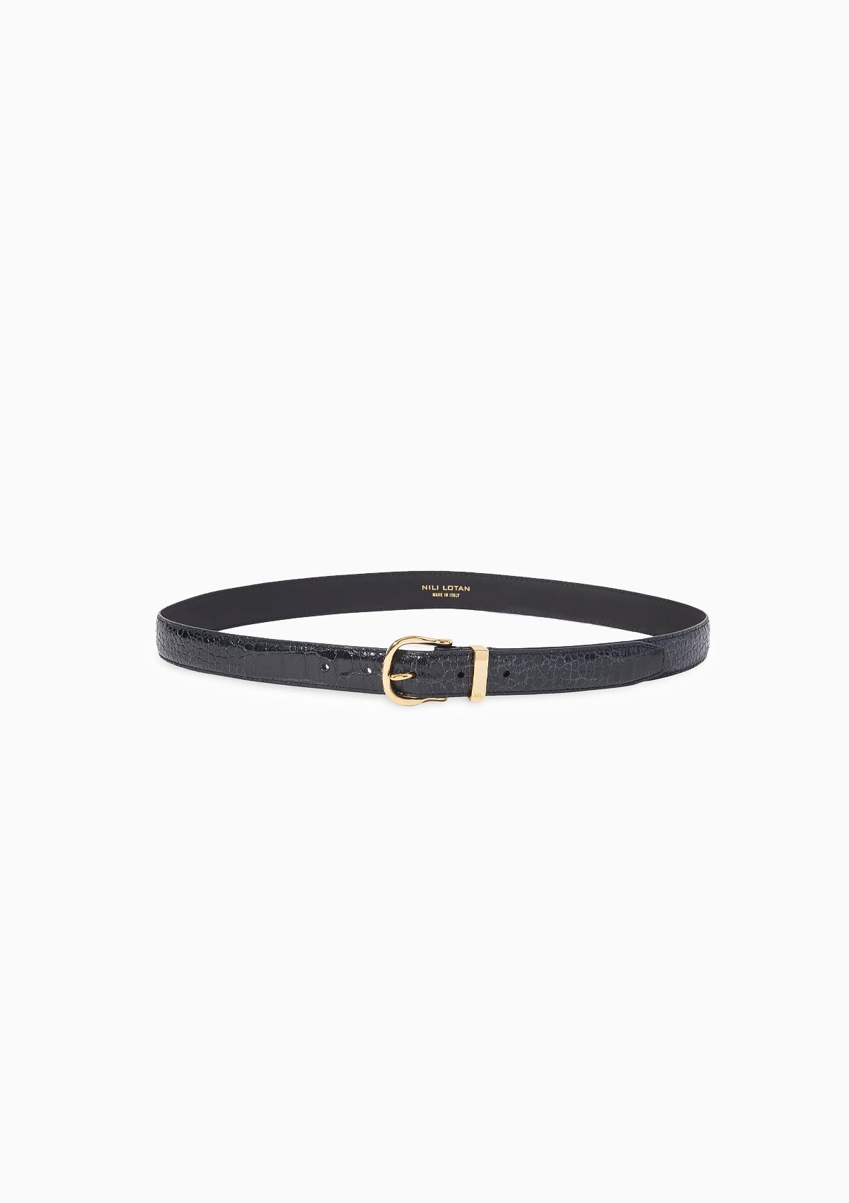 Louise Belt | Black/Shiny Brass