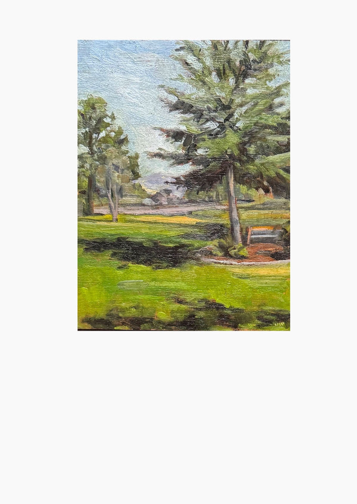 San Roque Park Oil Painting On Panel Mounted | 8"x6"