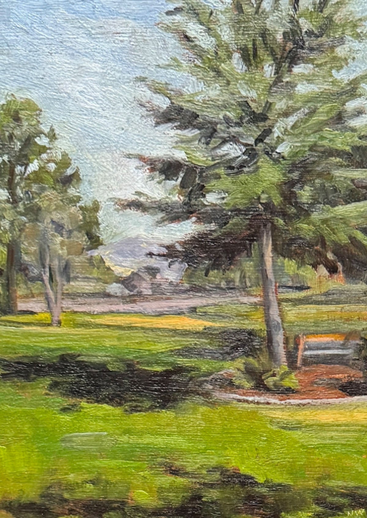 San Roque Park Oil Painting On Panel Mounted | 8"x6"