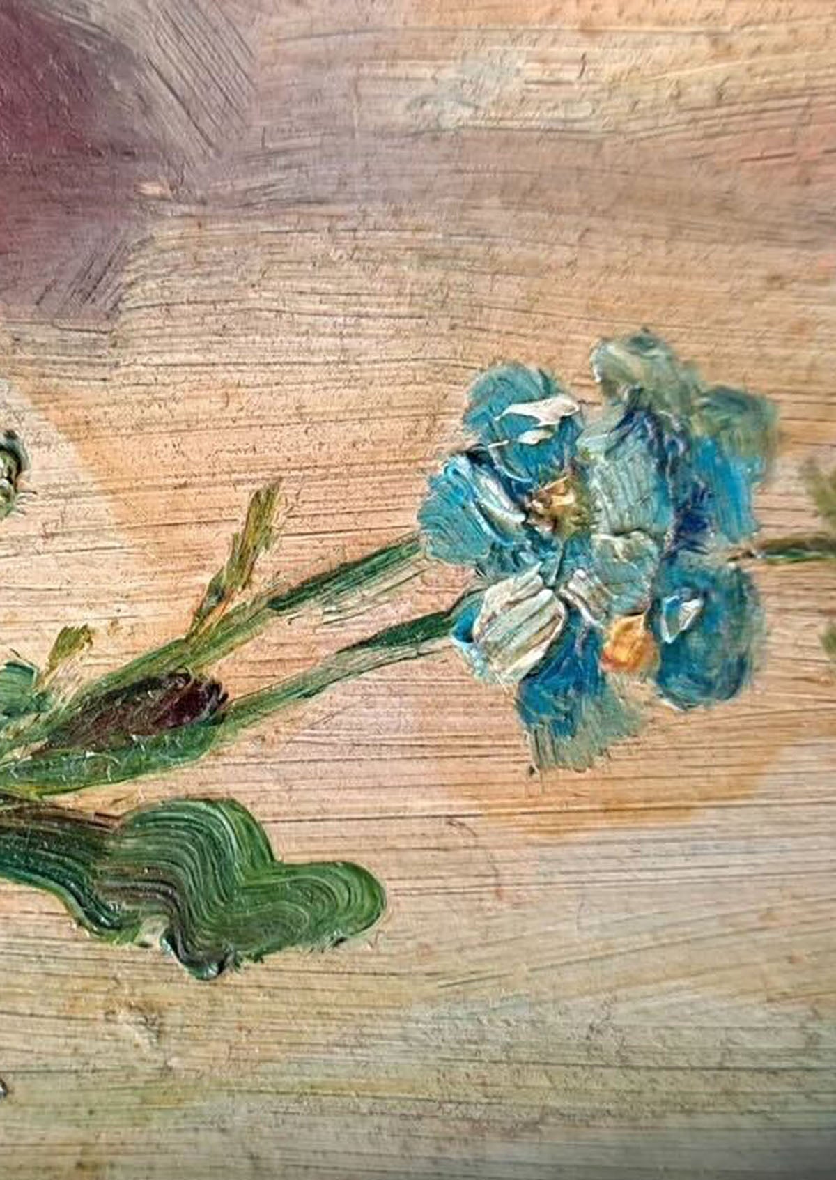 Original Antique German Flower Oil Painting | 16.5" x 19.7"