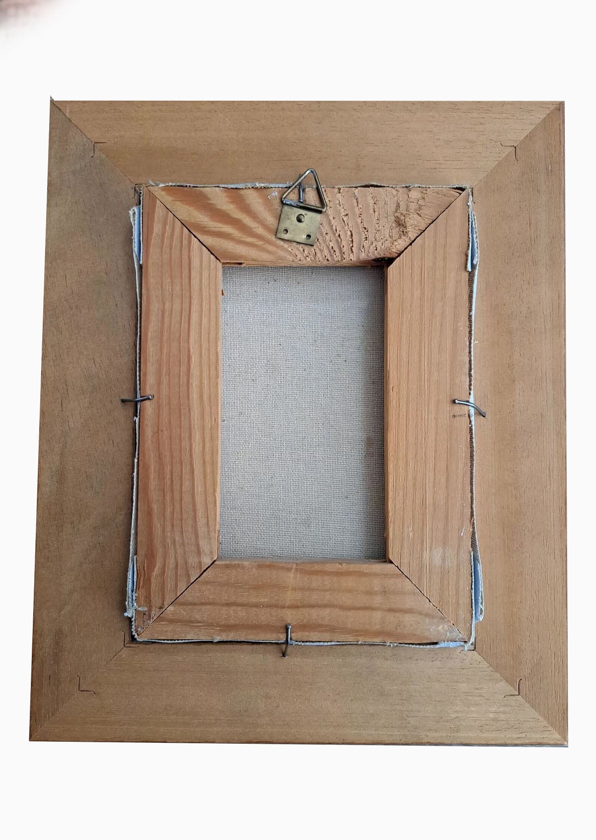 Original Antique Small Red Flower Oil Painting | 8.7" x 10.6"