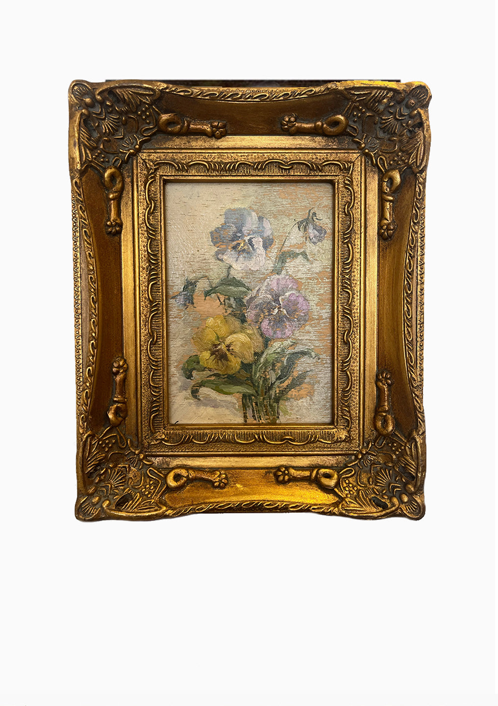 Original Antique Violets Oil Painting | 5.5" x 7"