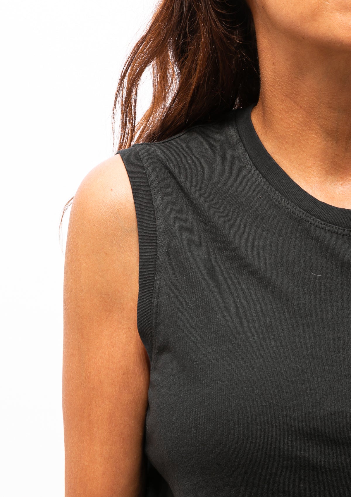 Classic Jersey Fitted Muscle Tank | Black