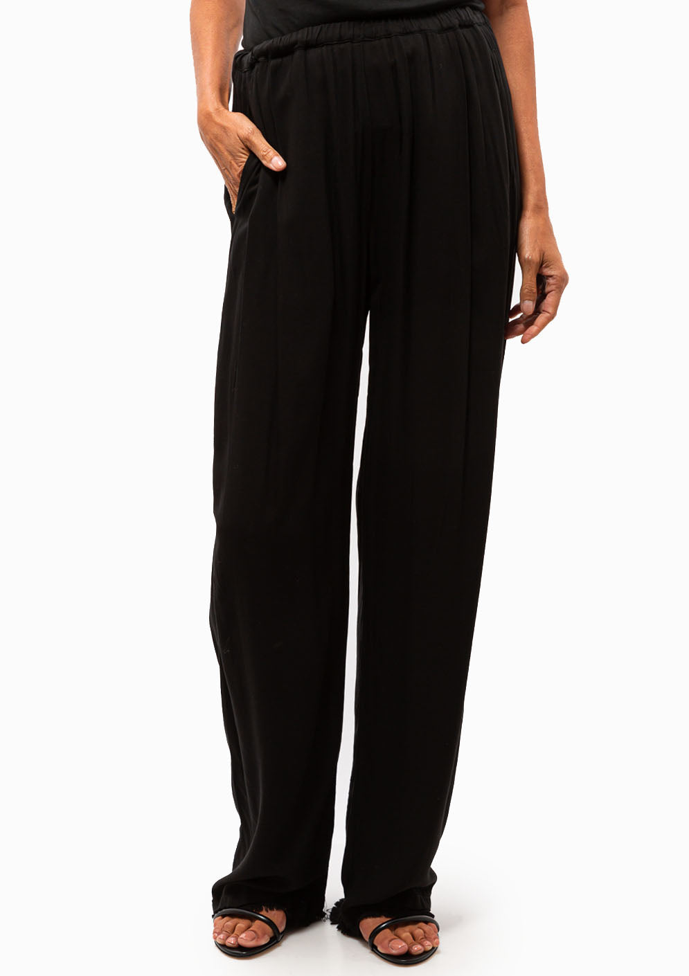 RAQUEL ALLEGRA Water Color Viscose Ione Pant Black