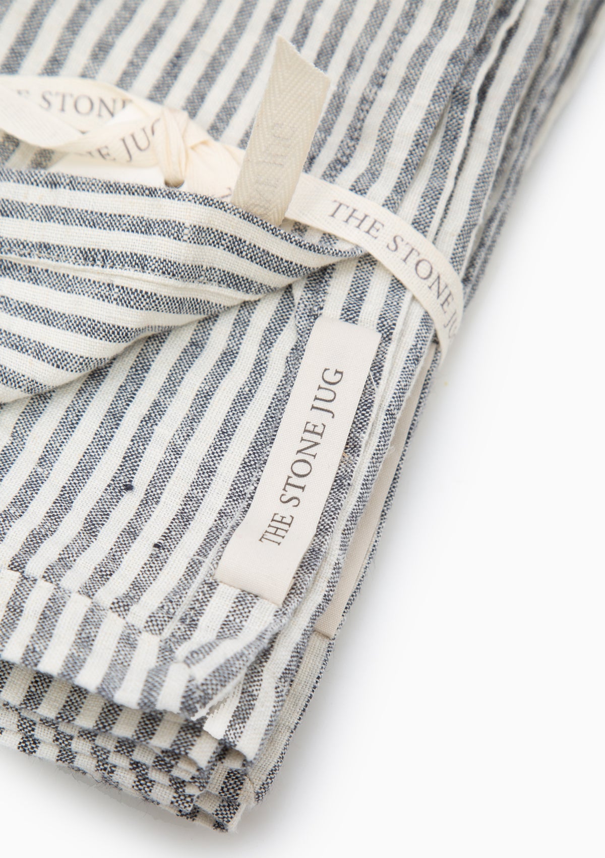Slate Wall Stripe 100% Stone Washed Linen Napkin | Set Of 4