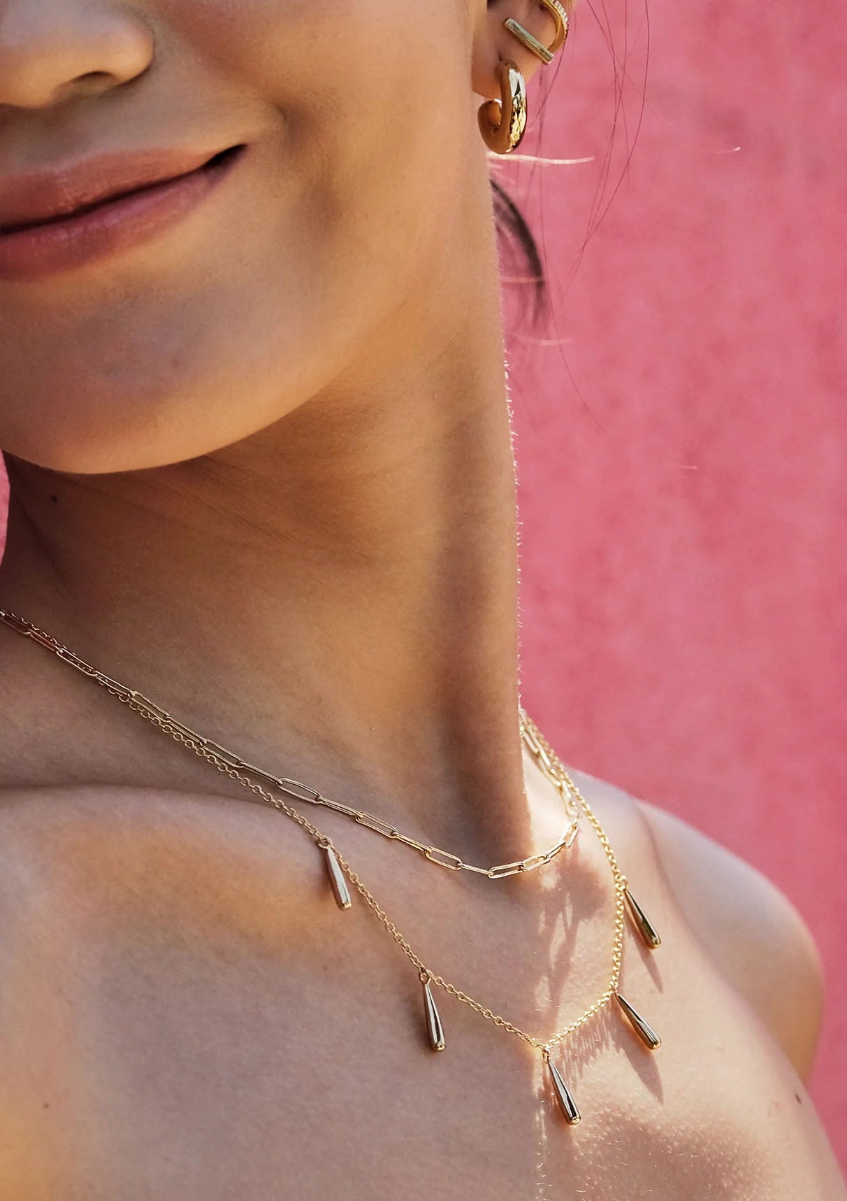 Dash Layered Necklace | Gold