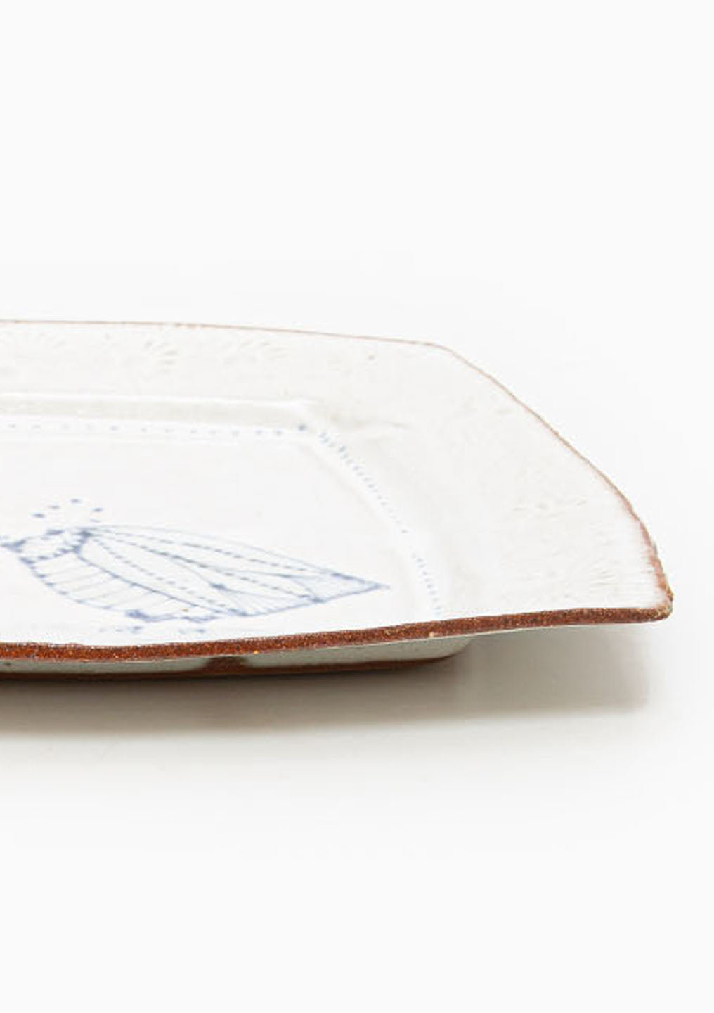 Large Square Platter Love Birds Blue 8