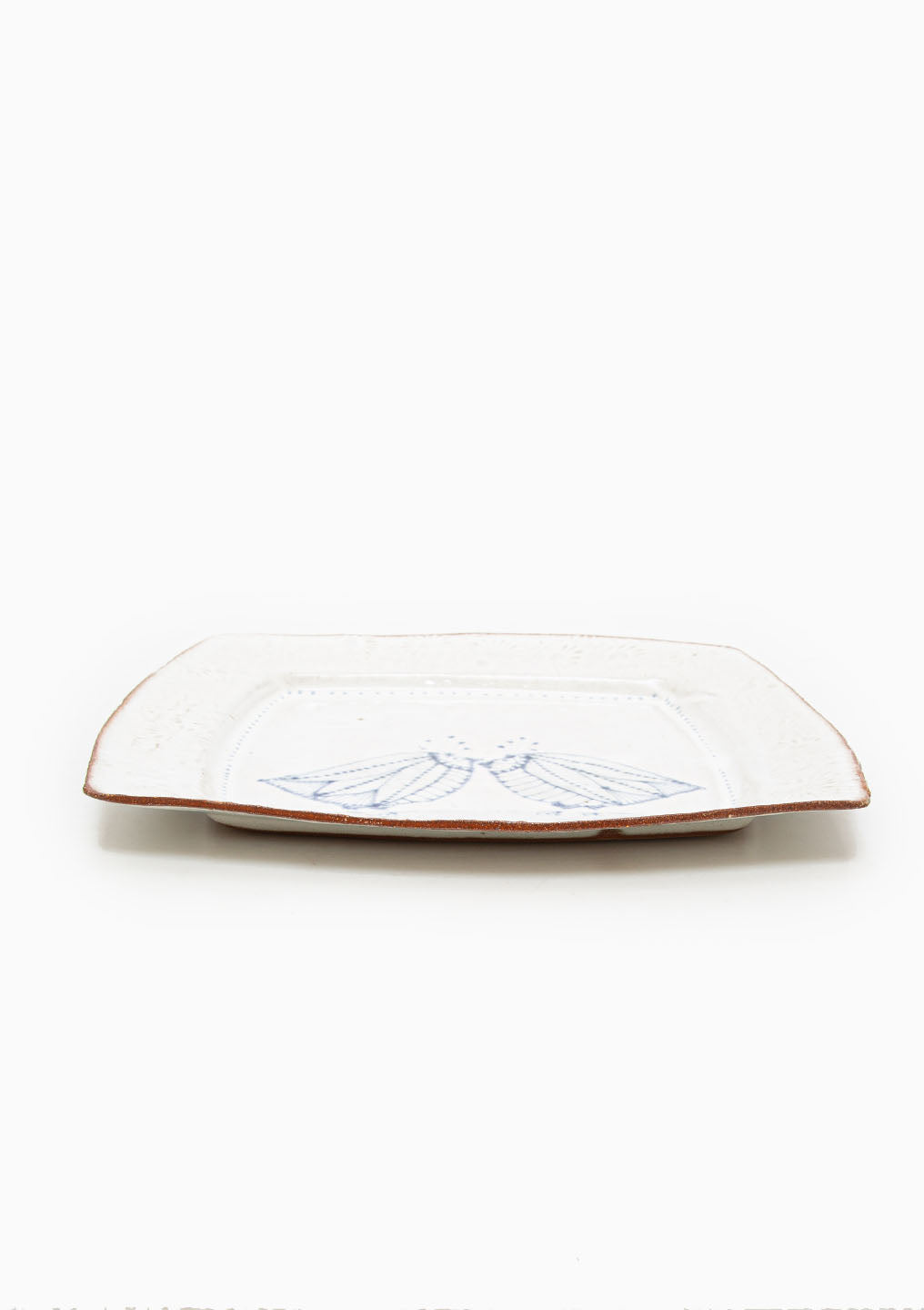 Large Square Platter Love Birds Blue 8