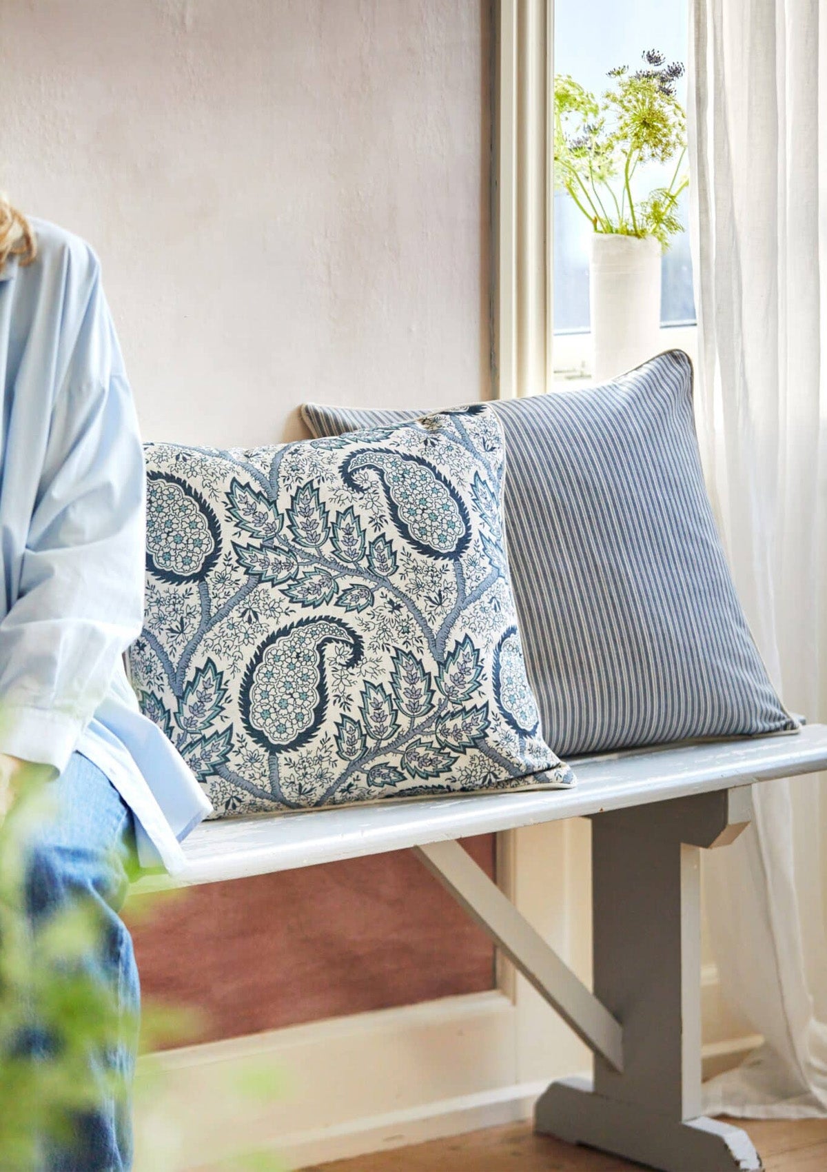 Luisa Cushion | Mist, 20" x 20"