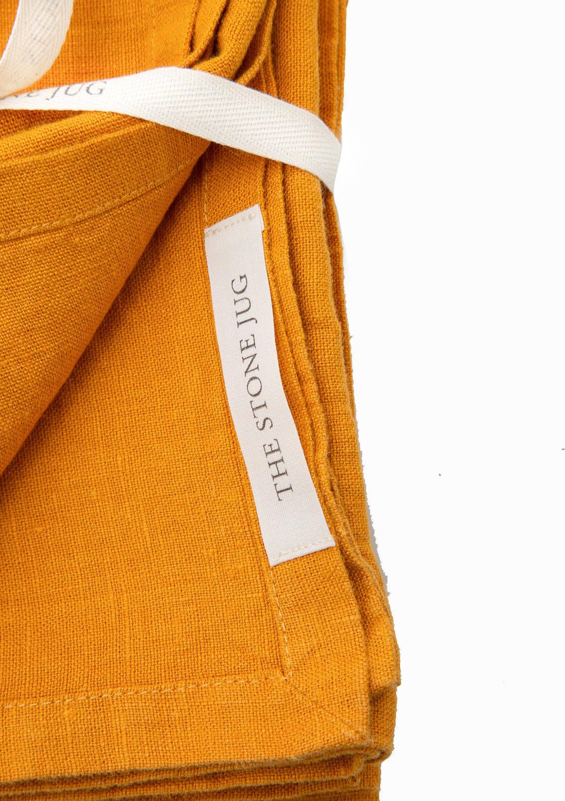 Pumpkin 100% Stone Washed Linen Napkin, Set Of 4