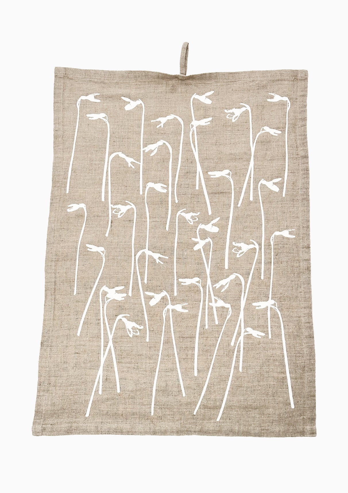 Snowdrop 100% Stone Washed Linen Tea Towel | White