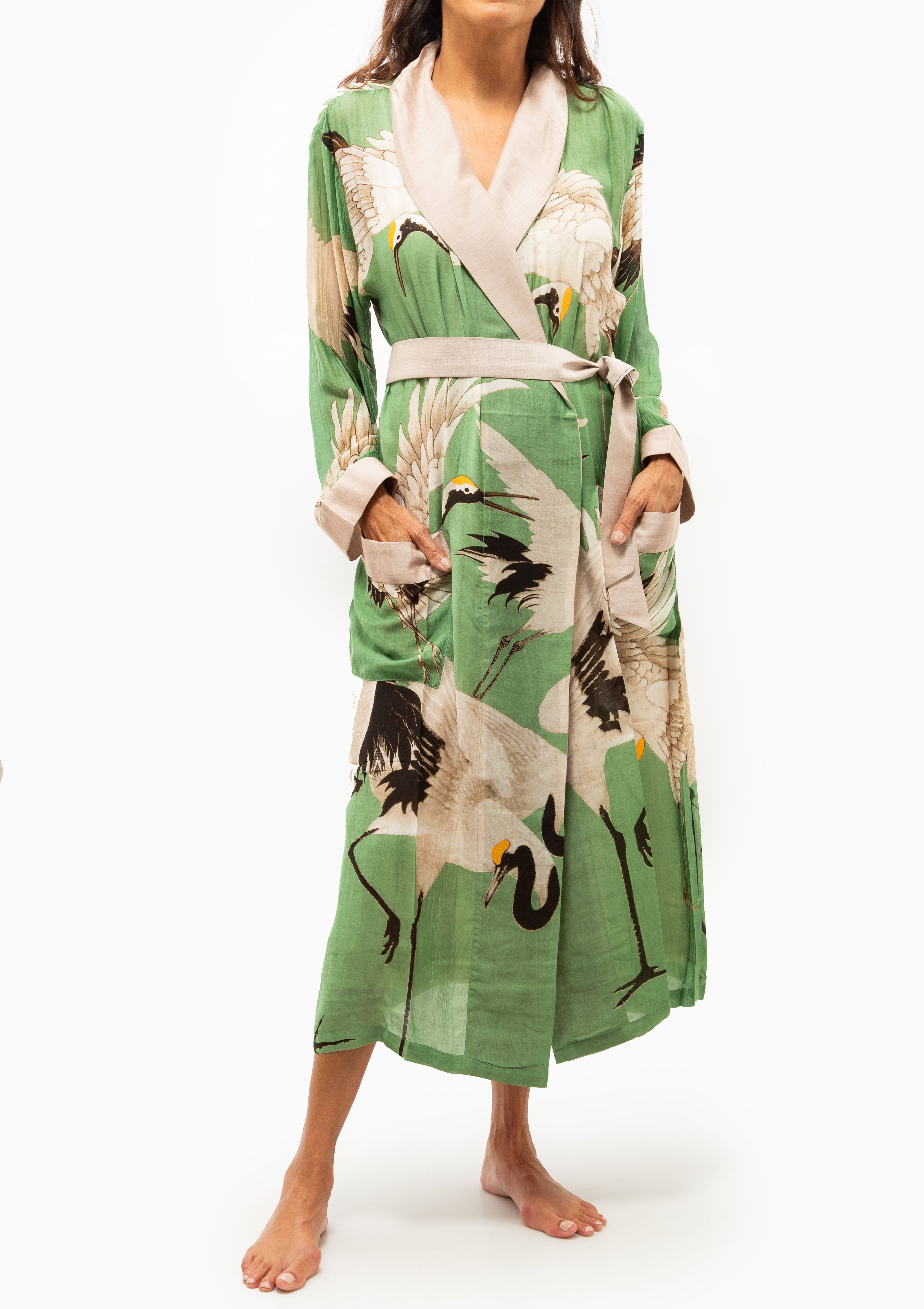 Stork Gown | Pea Green