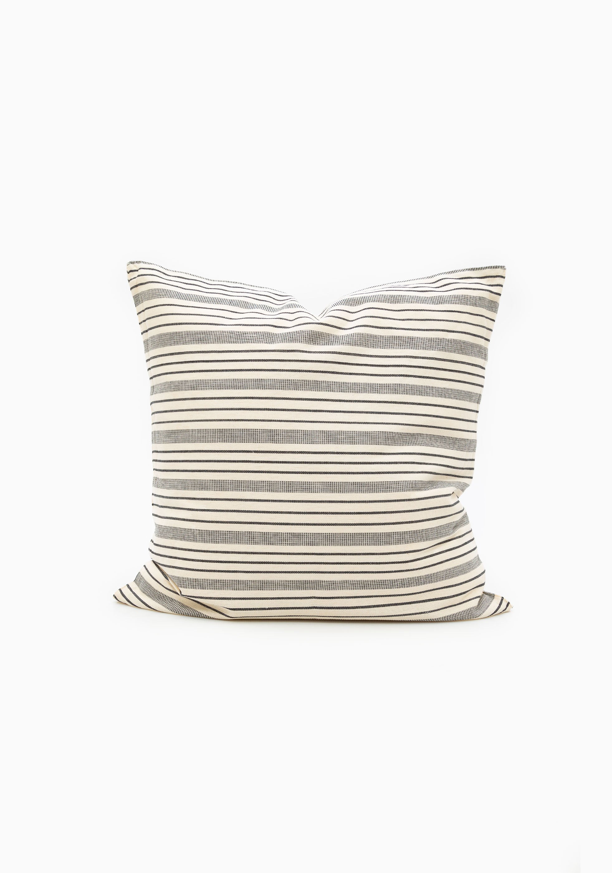 New Cushion, Natural/Navy Quad Stripe | 16" x 16"