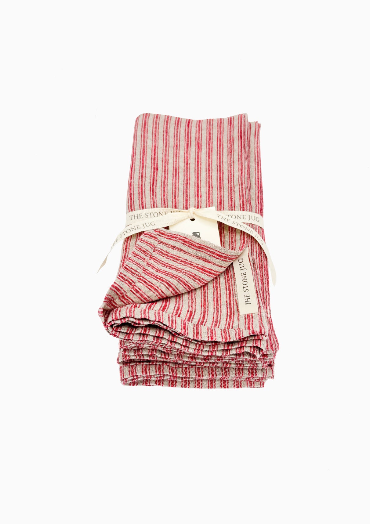 Holiday Stripe 100% Stone Washed Linen Napkin | Set Of 4