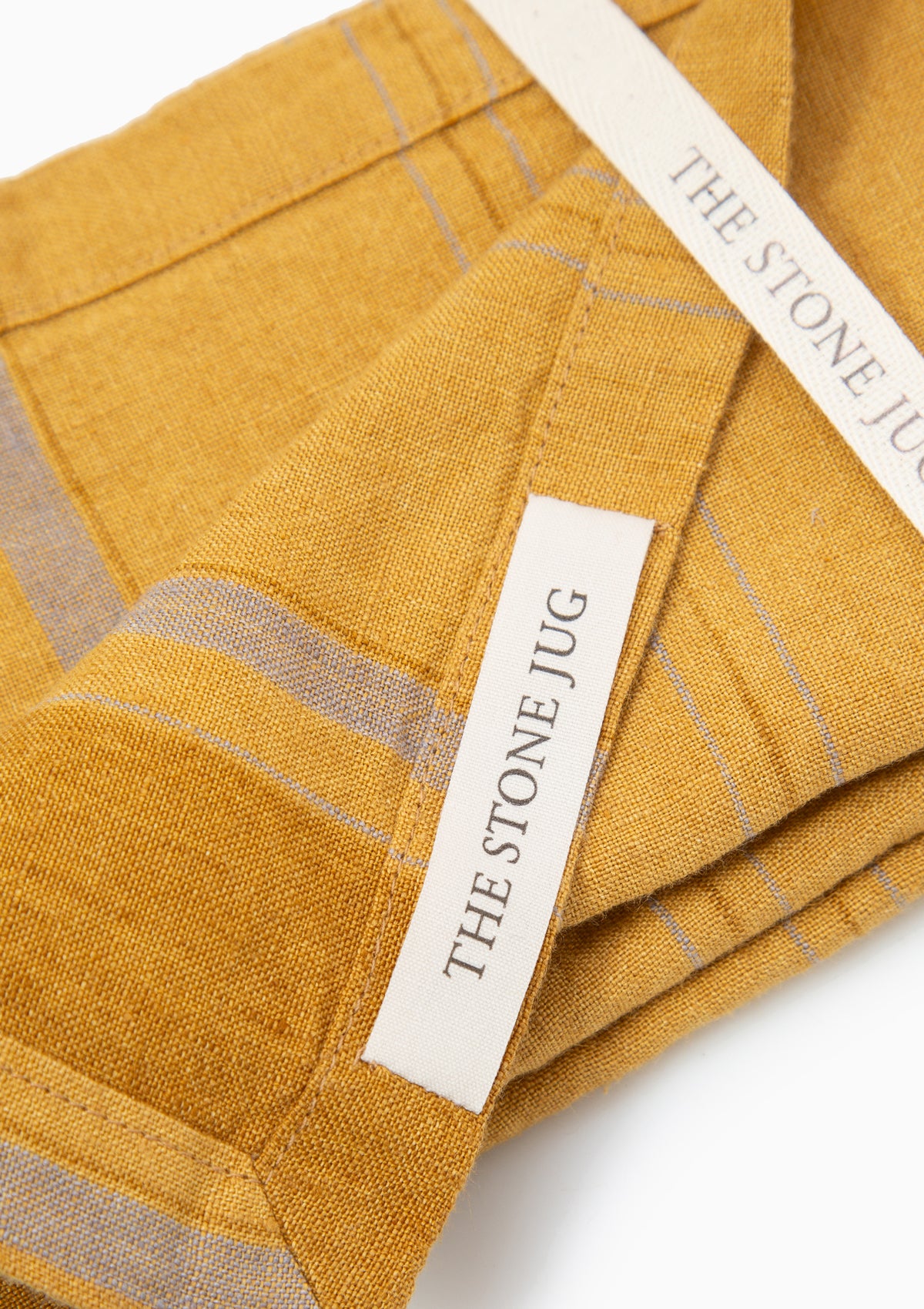 Pumpkin Stripe 100% Stone Washed Linen Napkin, Set Of 4