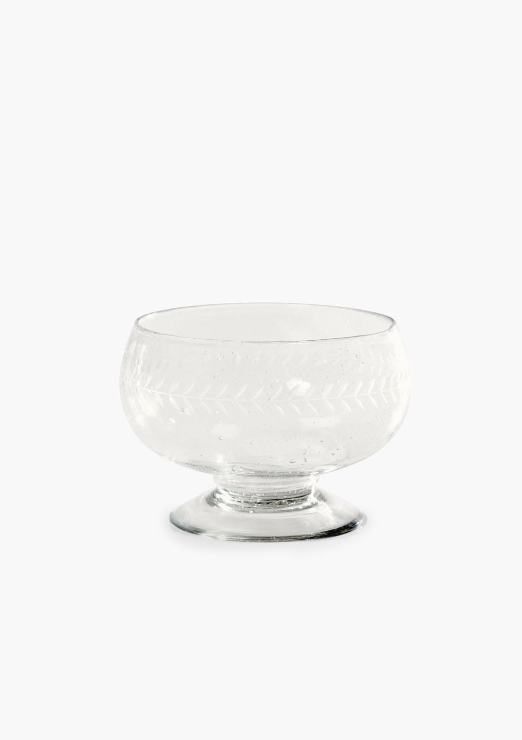 Tuscan Handmade Etched Glass Bowl | Large