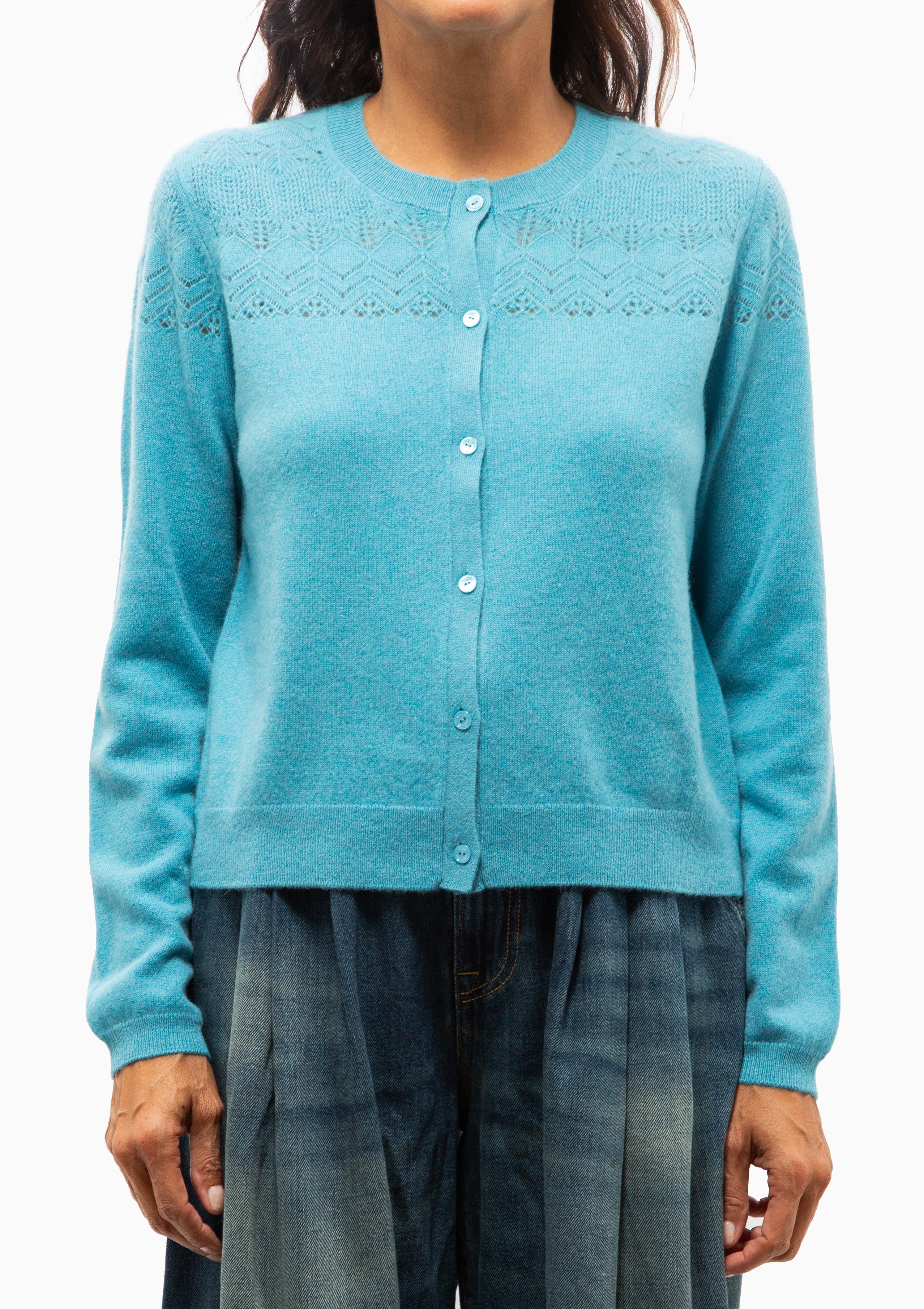 Cassia Cashmere Cardigan | Cerulean