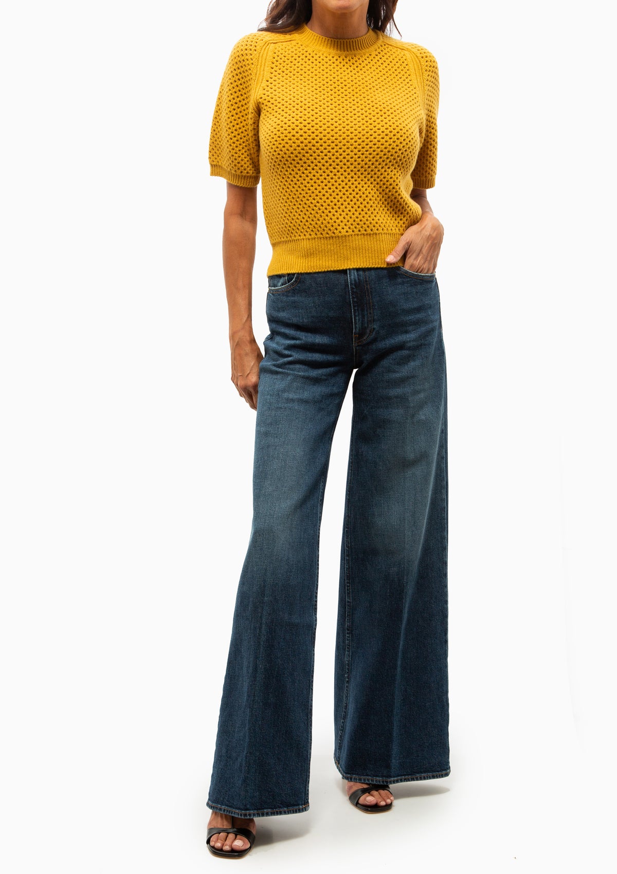 Imara Short Sleeve Knit Top | Turmeric
