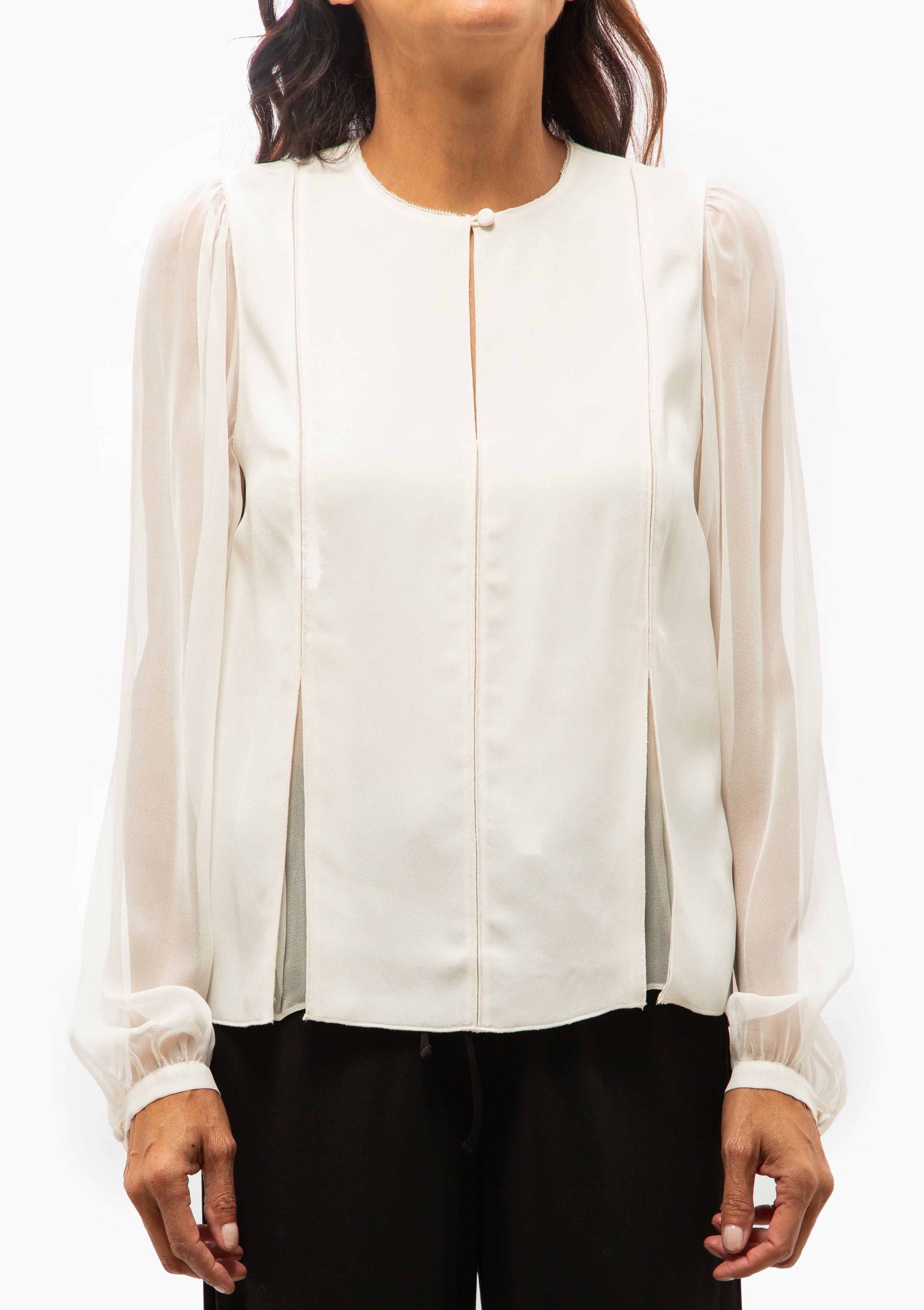Lucette Long Sleeve Blouse | Pearled Ivory