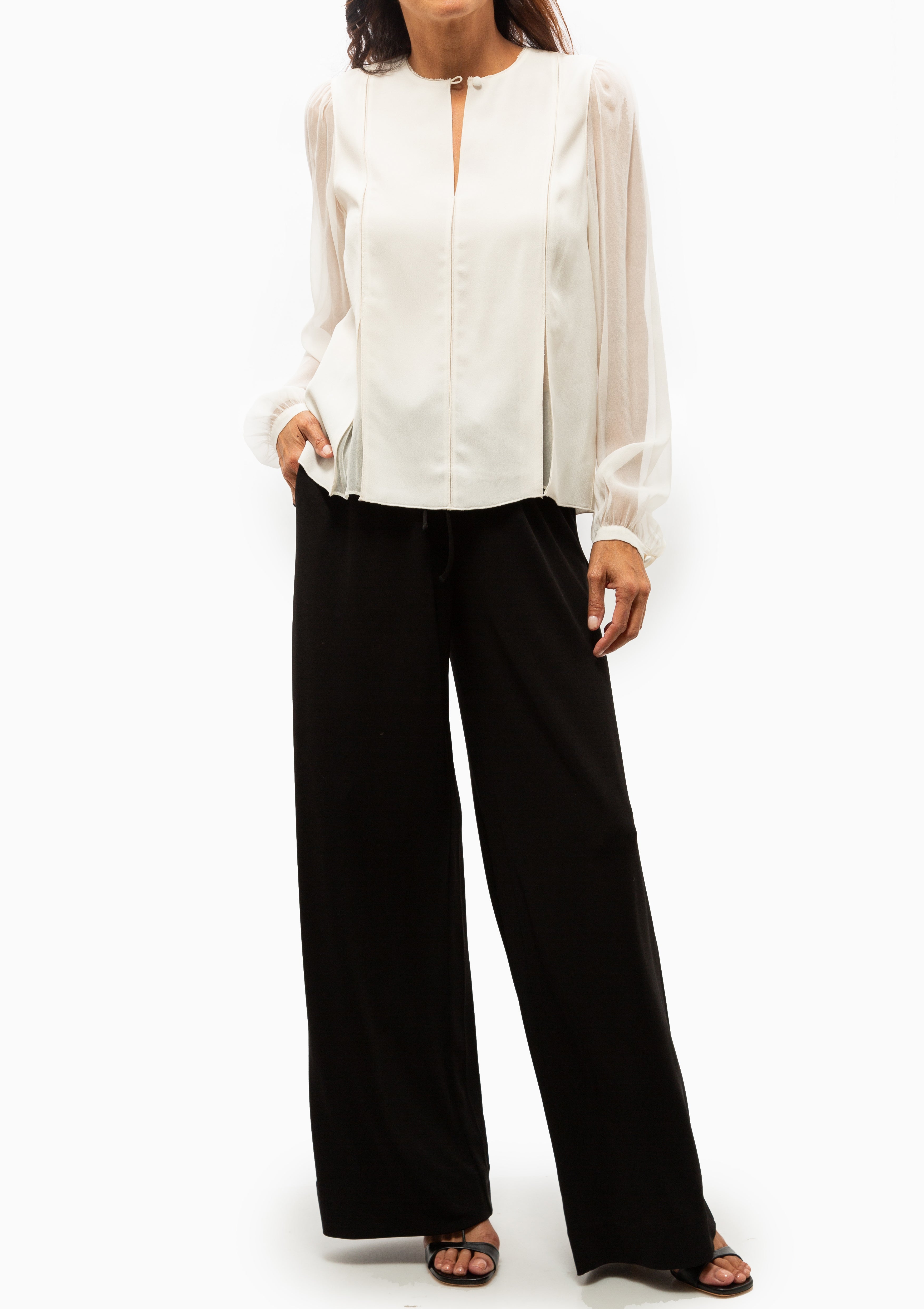 Lucette Long Sleeve Blouse | Pearled Ivory