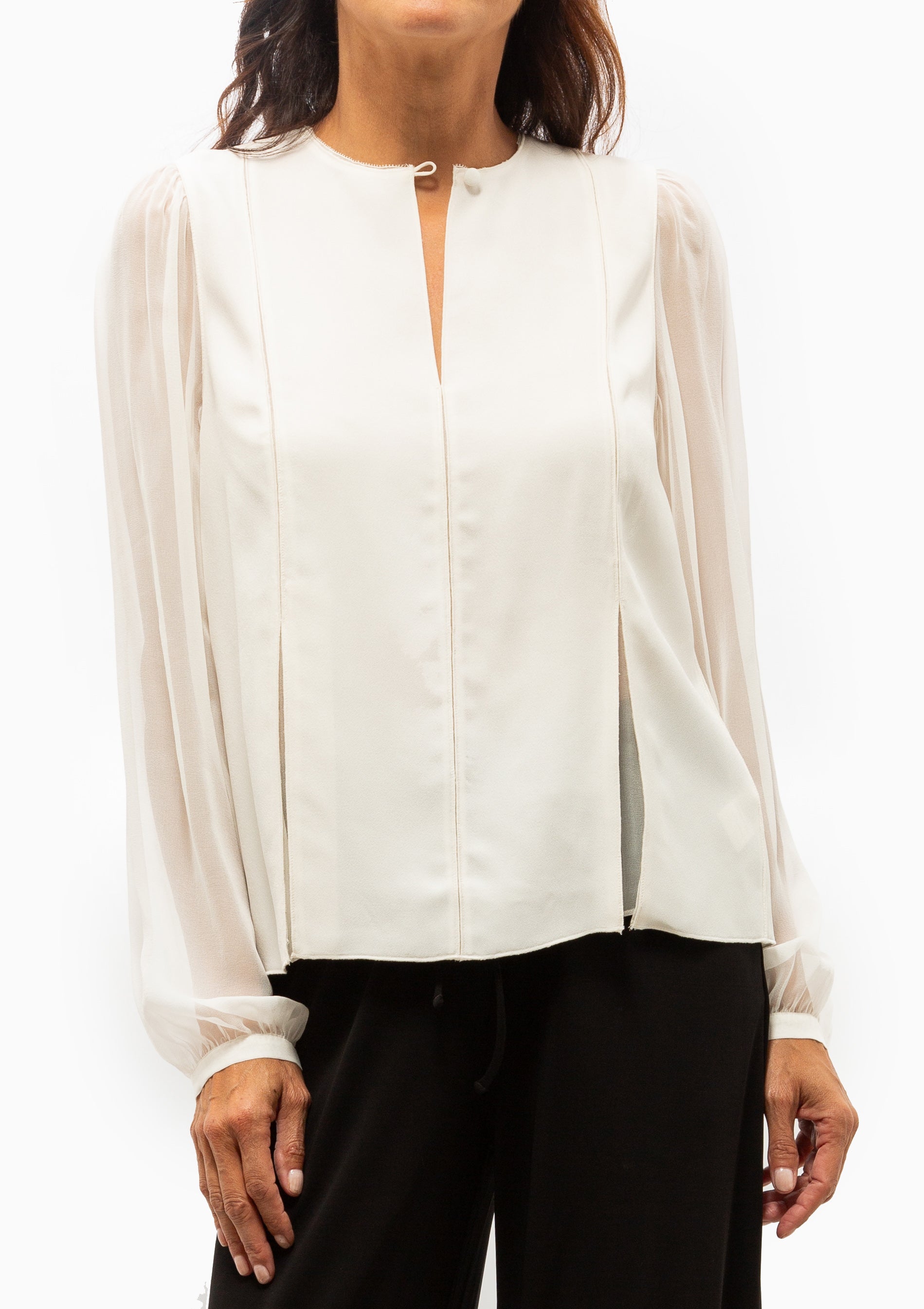 Lucette Long Sleeve Blouse | Pearled Ivory