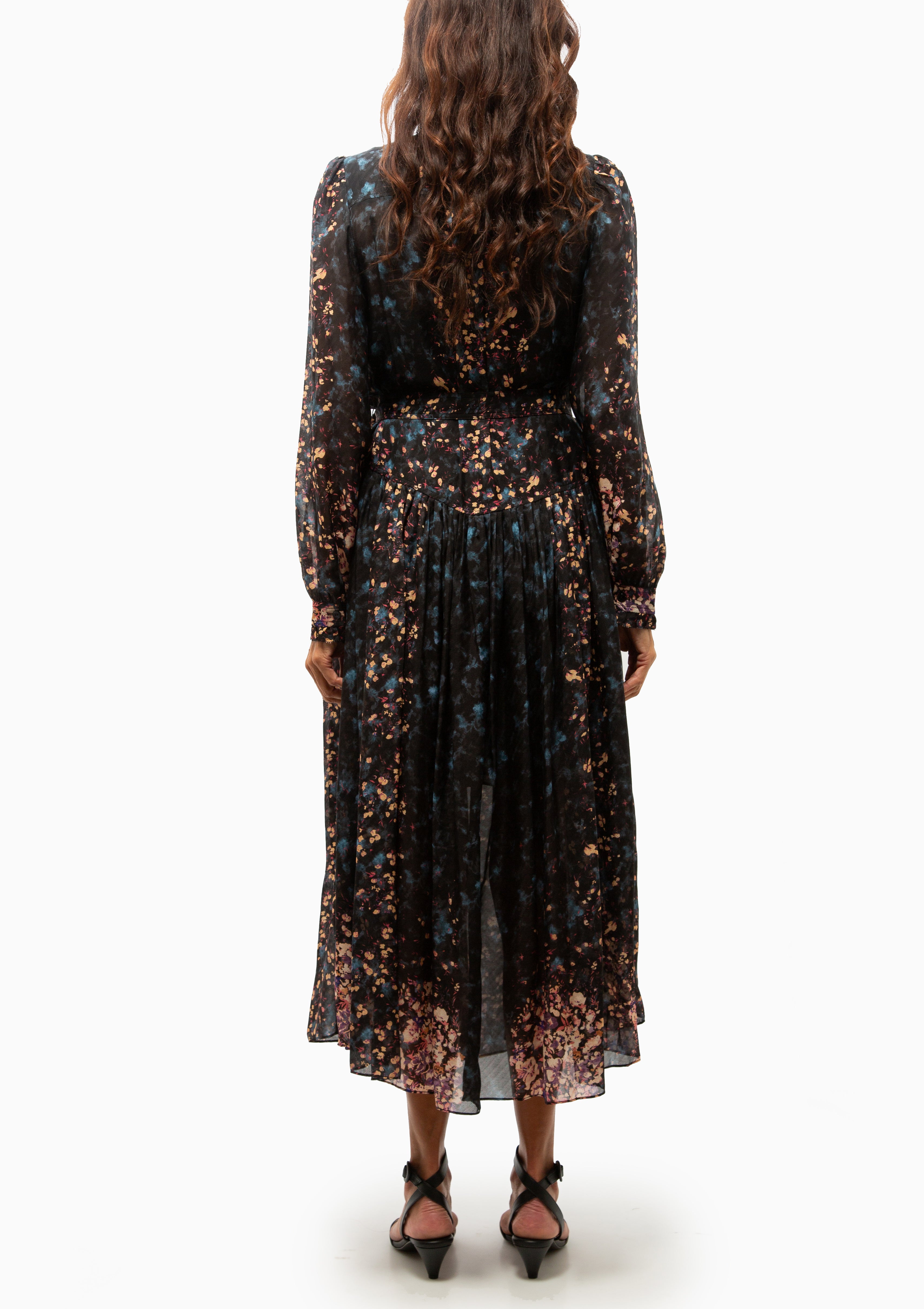 Tessa Long Sleeve Silk Dress | Eclipse
