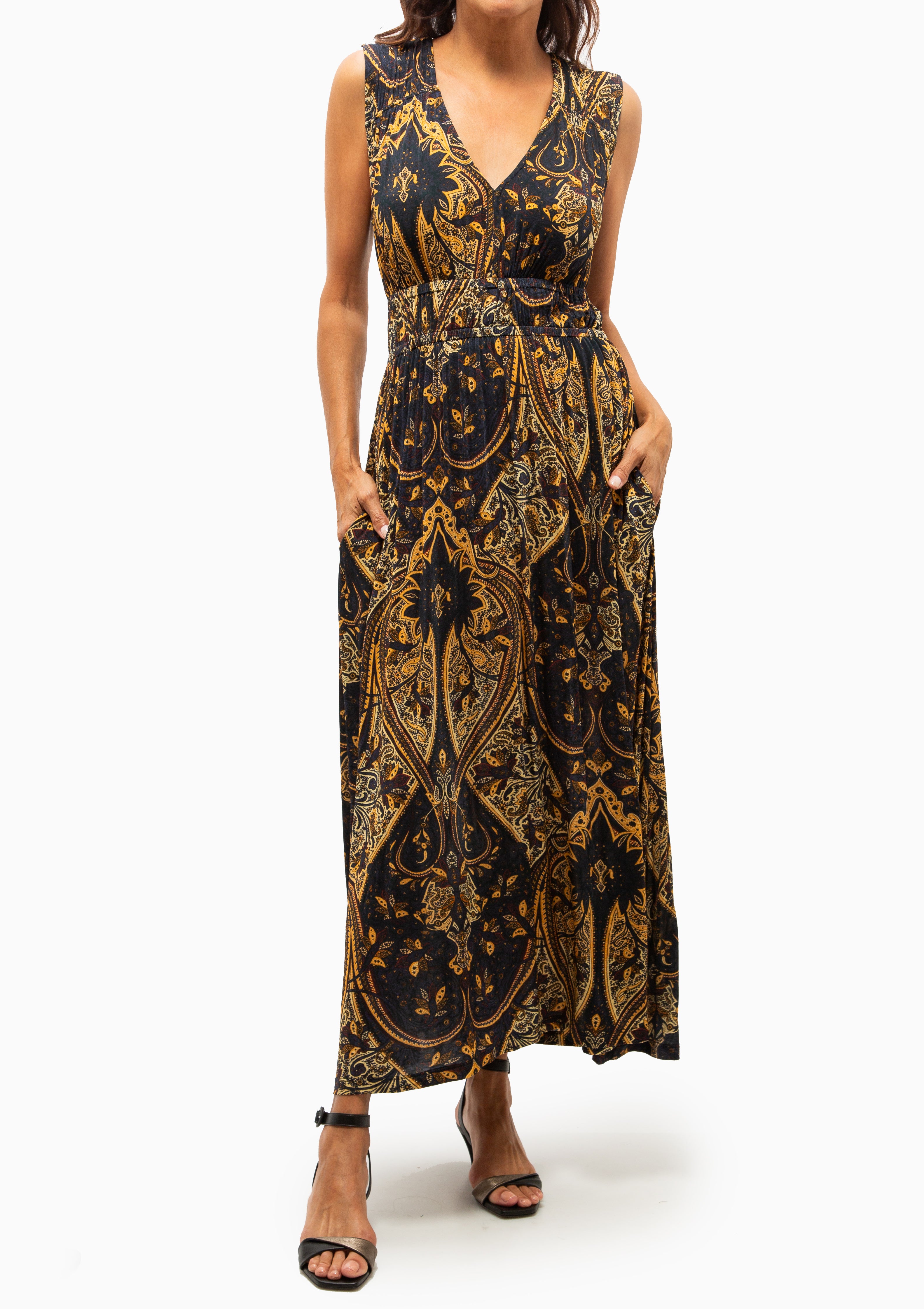 Ursula V-Neck Jersey Dress | Twilight Paisley