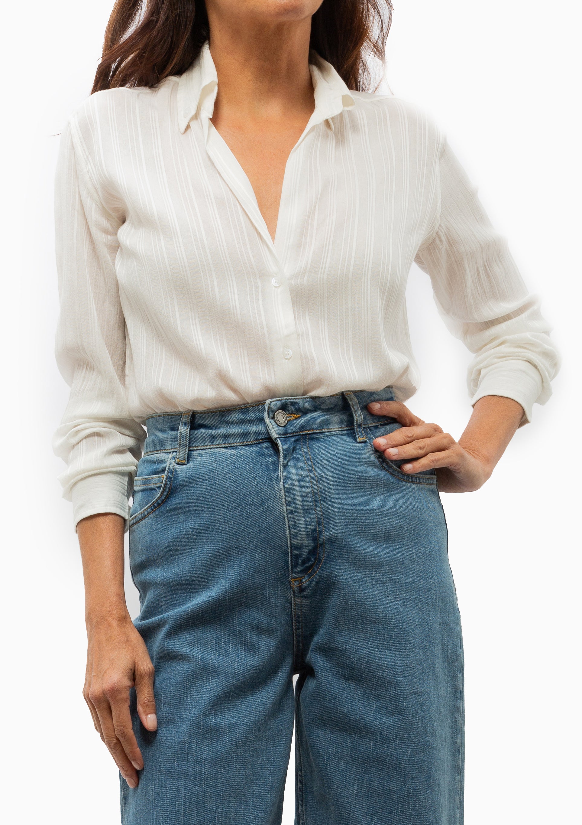 Druyat Cotton Viscose Shirt | Blanc