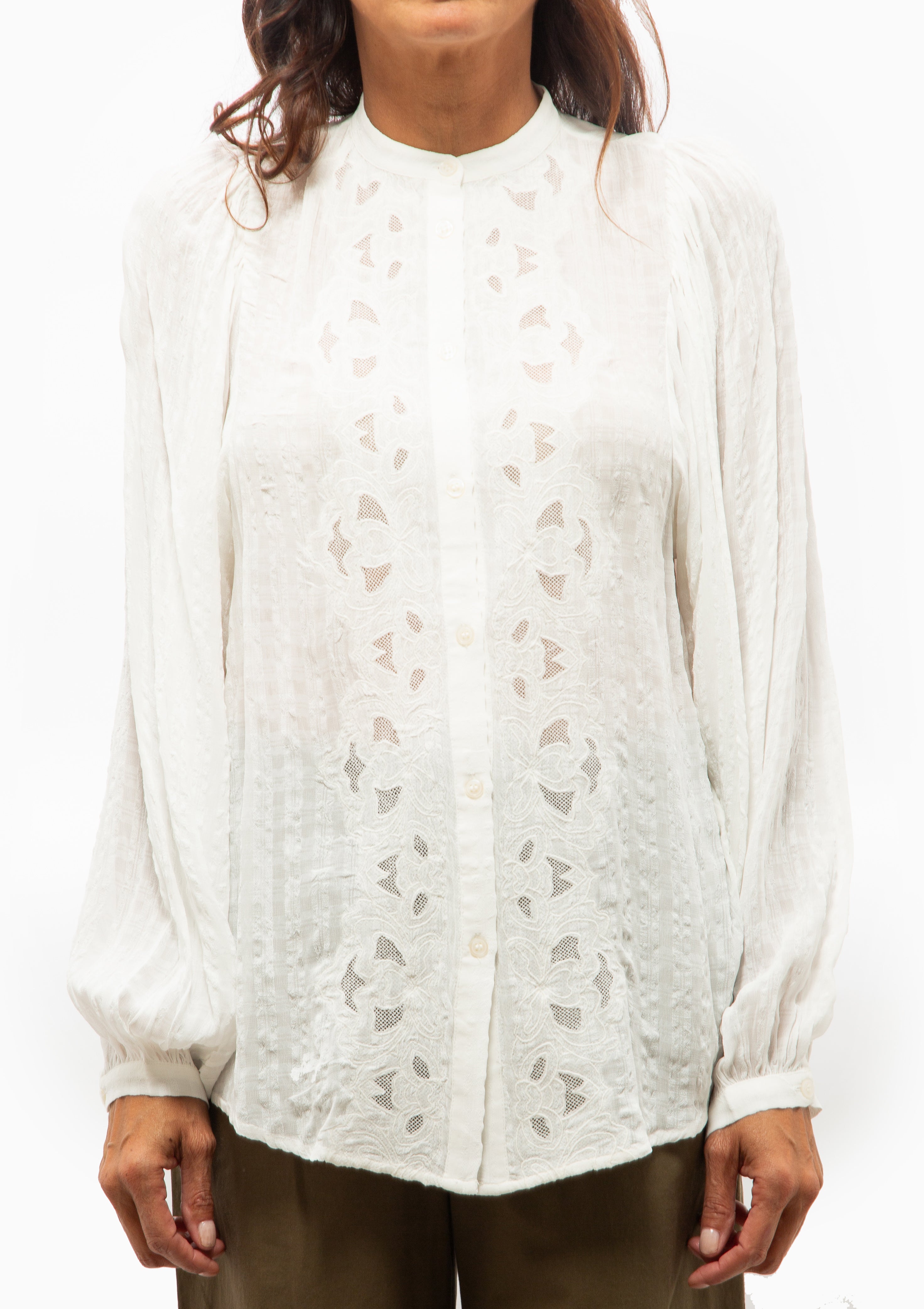 Haldo Embroidered Blouse | Ecru