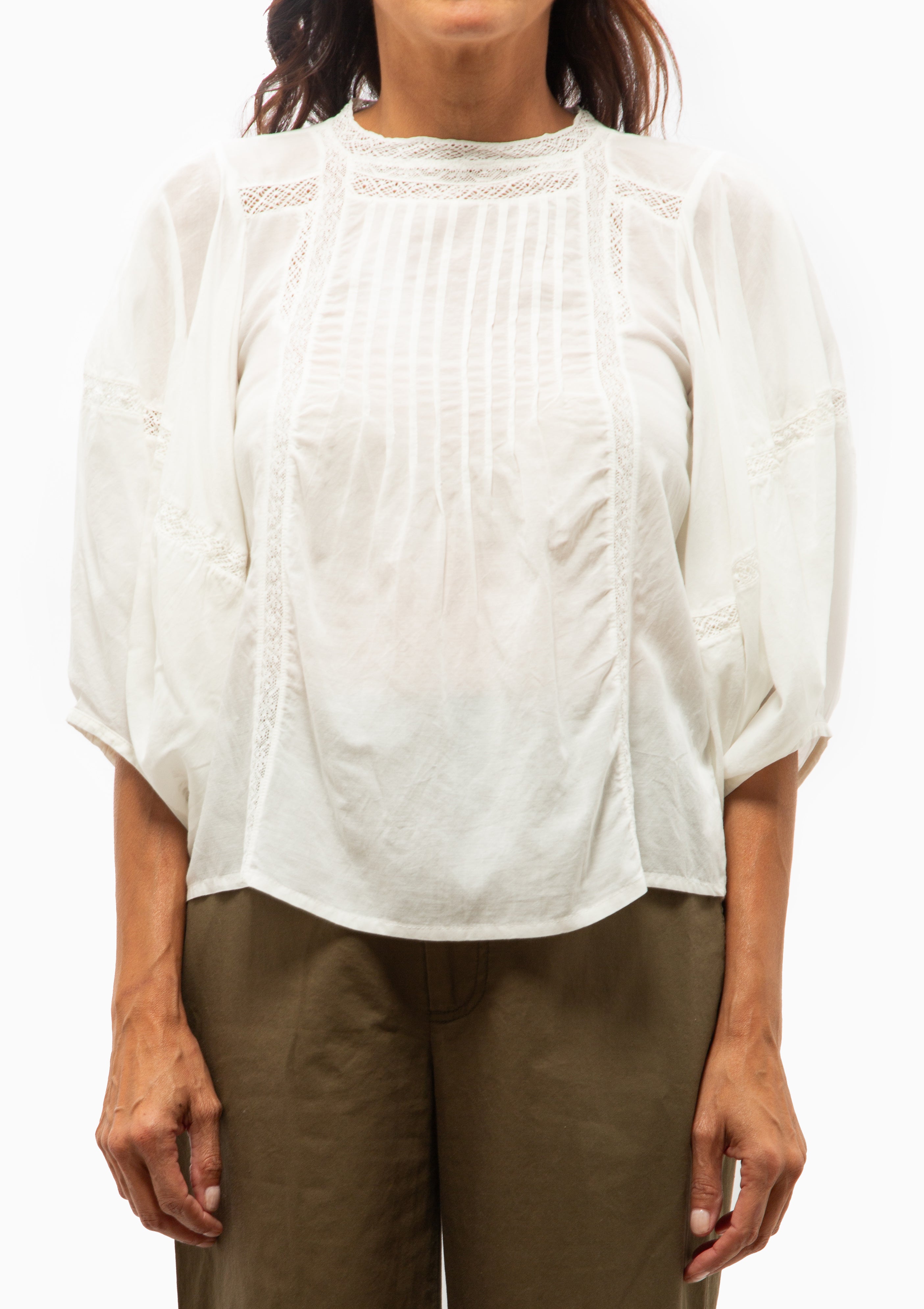Hava Balloon-Sleeve Blouse | Blanc