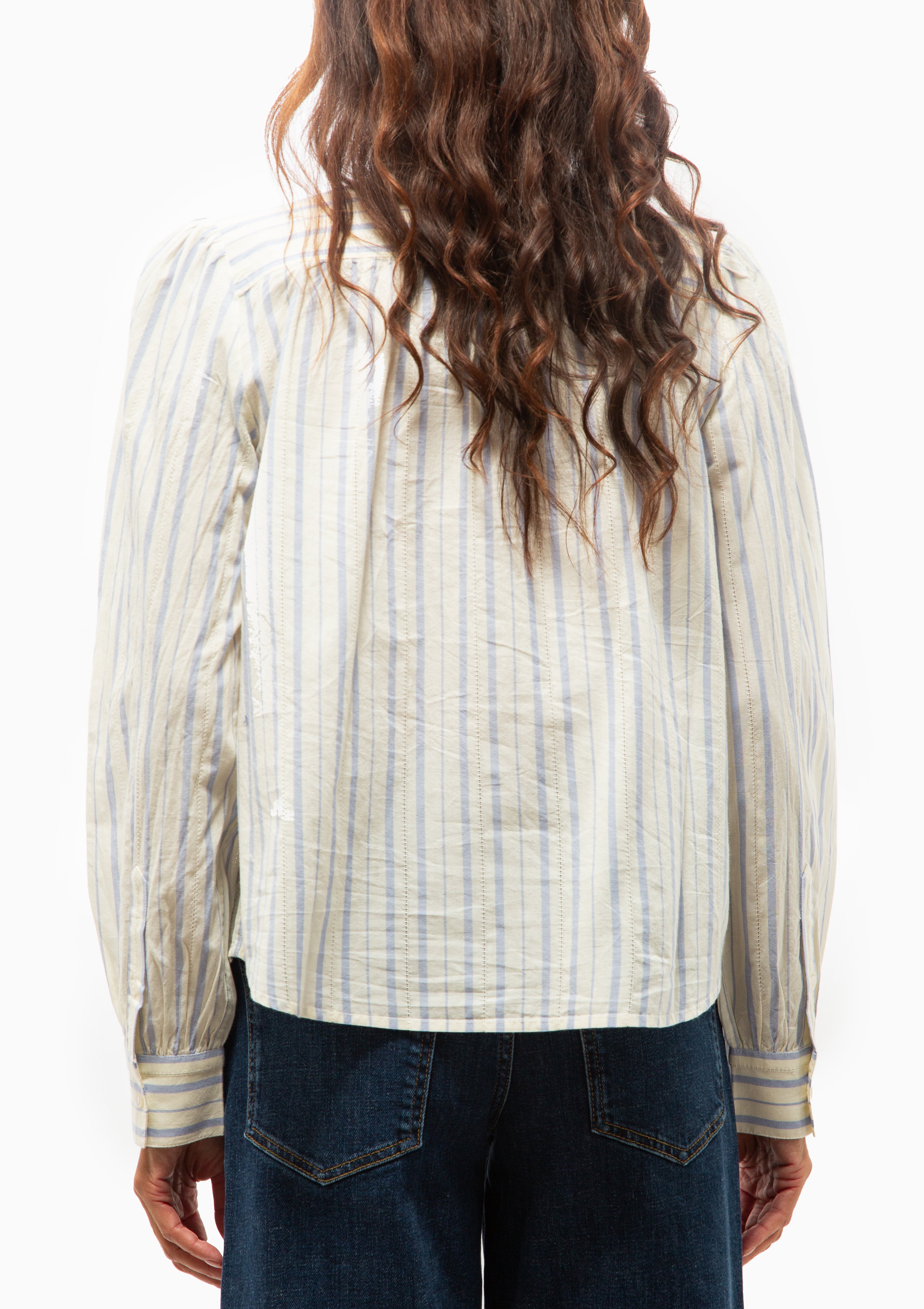 Hilda Blouse | Ecru/Bleu