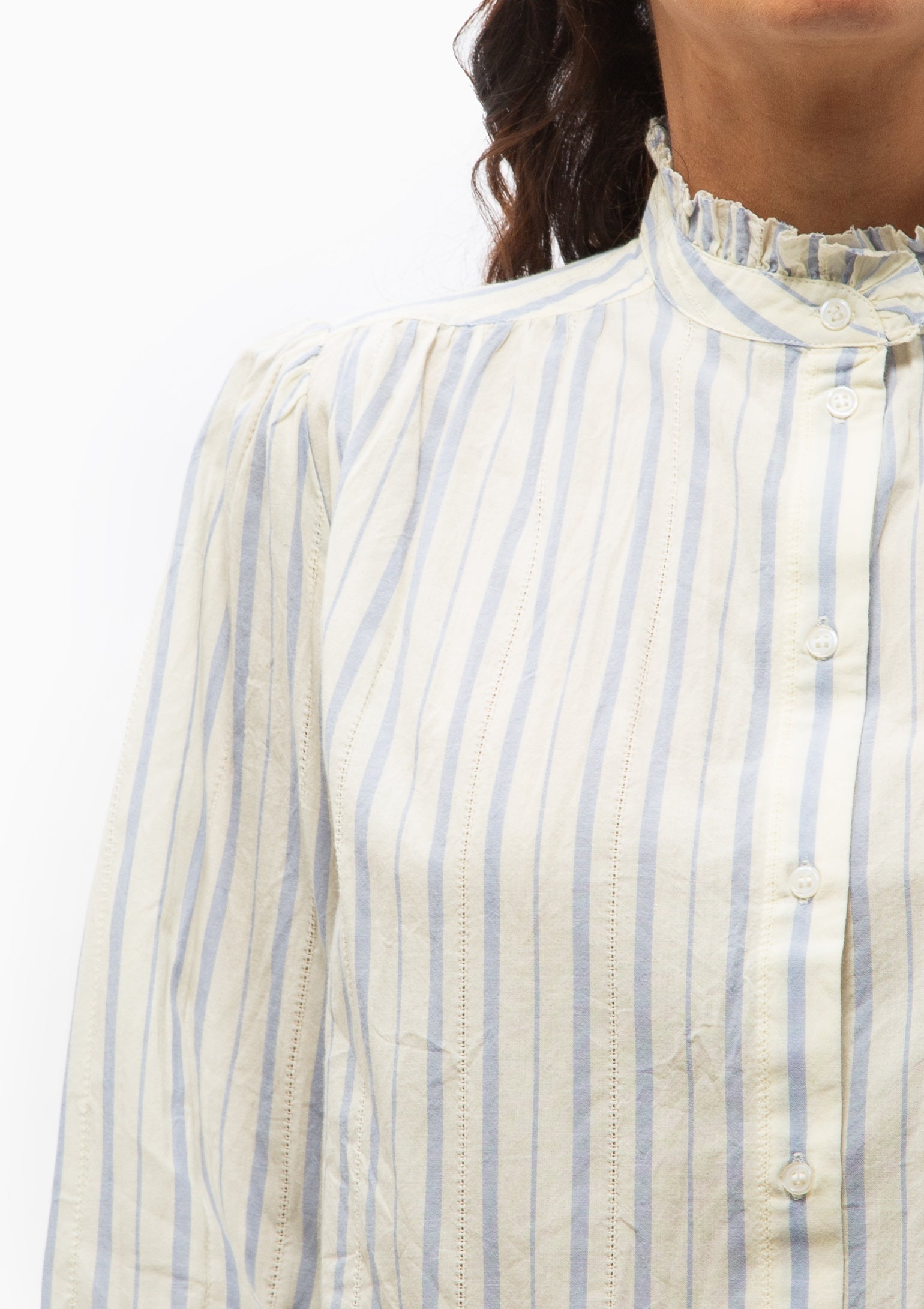 Hilda Blouse | Ecru/Bleu