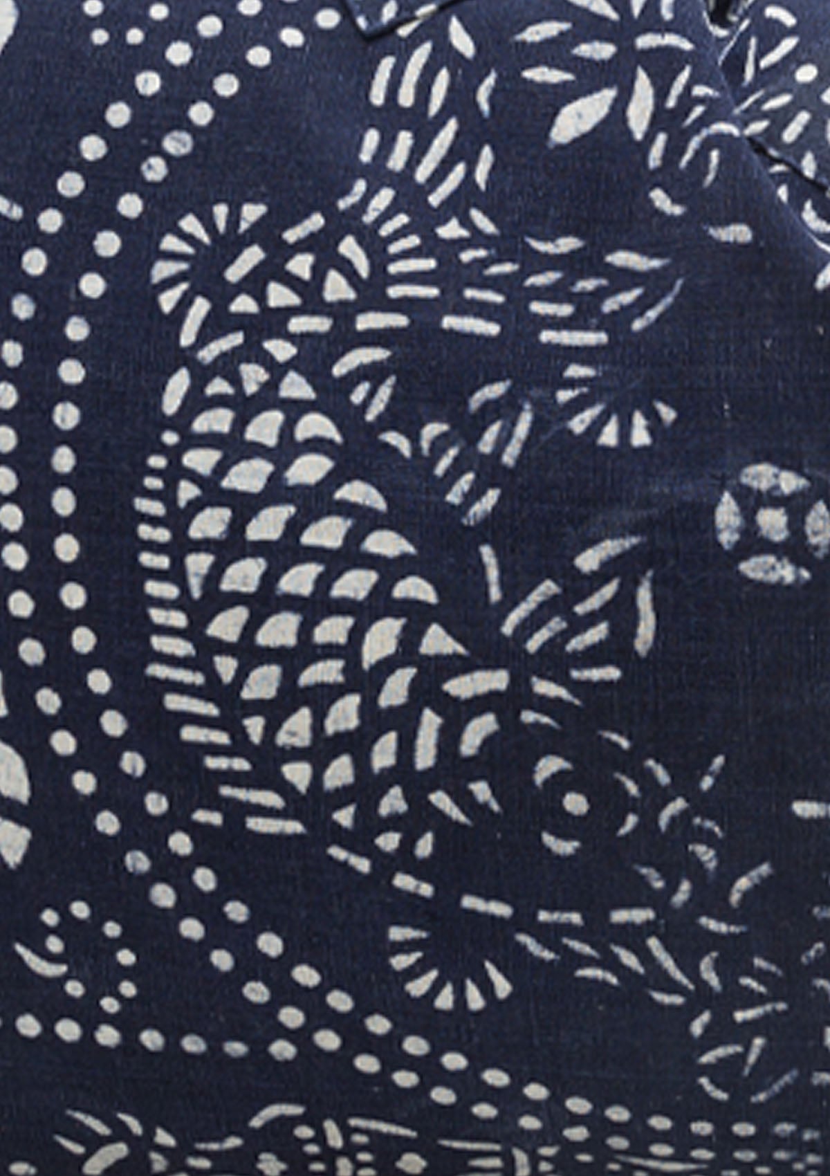 Vintage Asian-Inspired Indigo Block Print Cushion | 23"x38"
