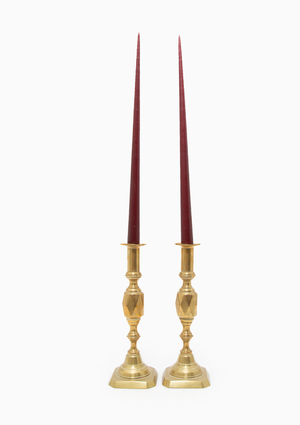 Tall Taper Candles Pair 12" | Deep Wine