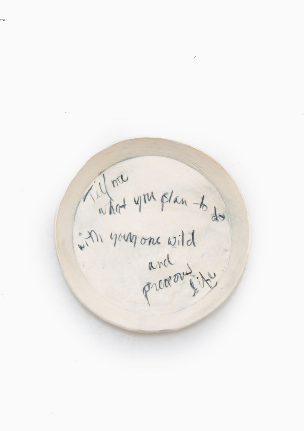 Voluntas Plate | Mary Oliver Quote
